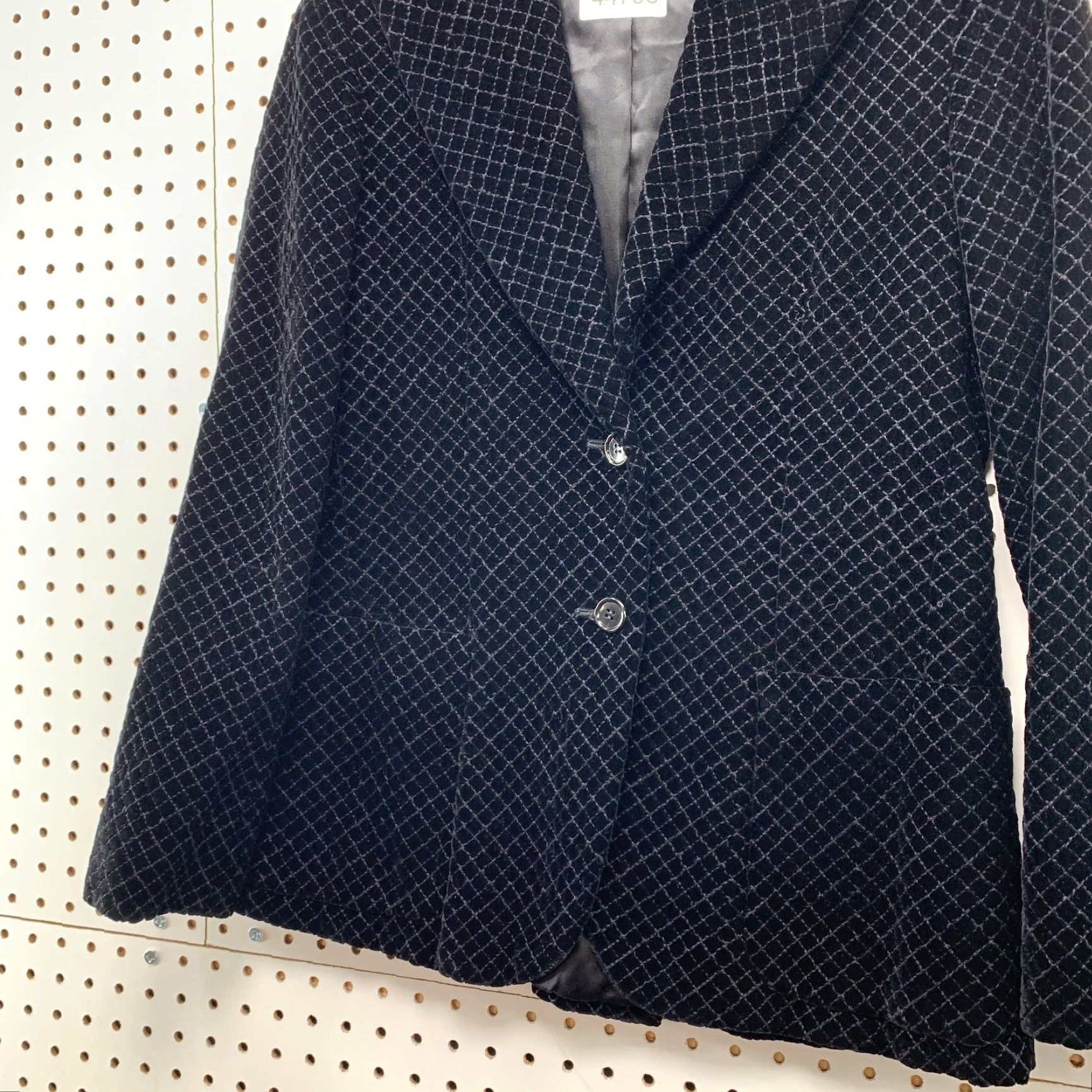 Anne Klein VIntage Anne Klein Velvet Blazer Womens Small Black Check Velour Saks Fifth Size S / US 4 / IT 40 - 3 Thumbnail