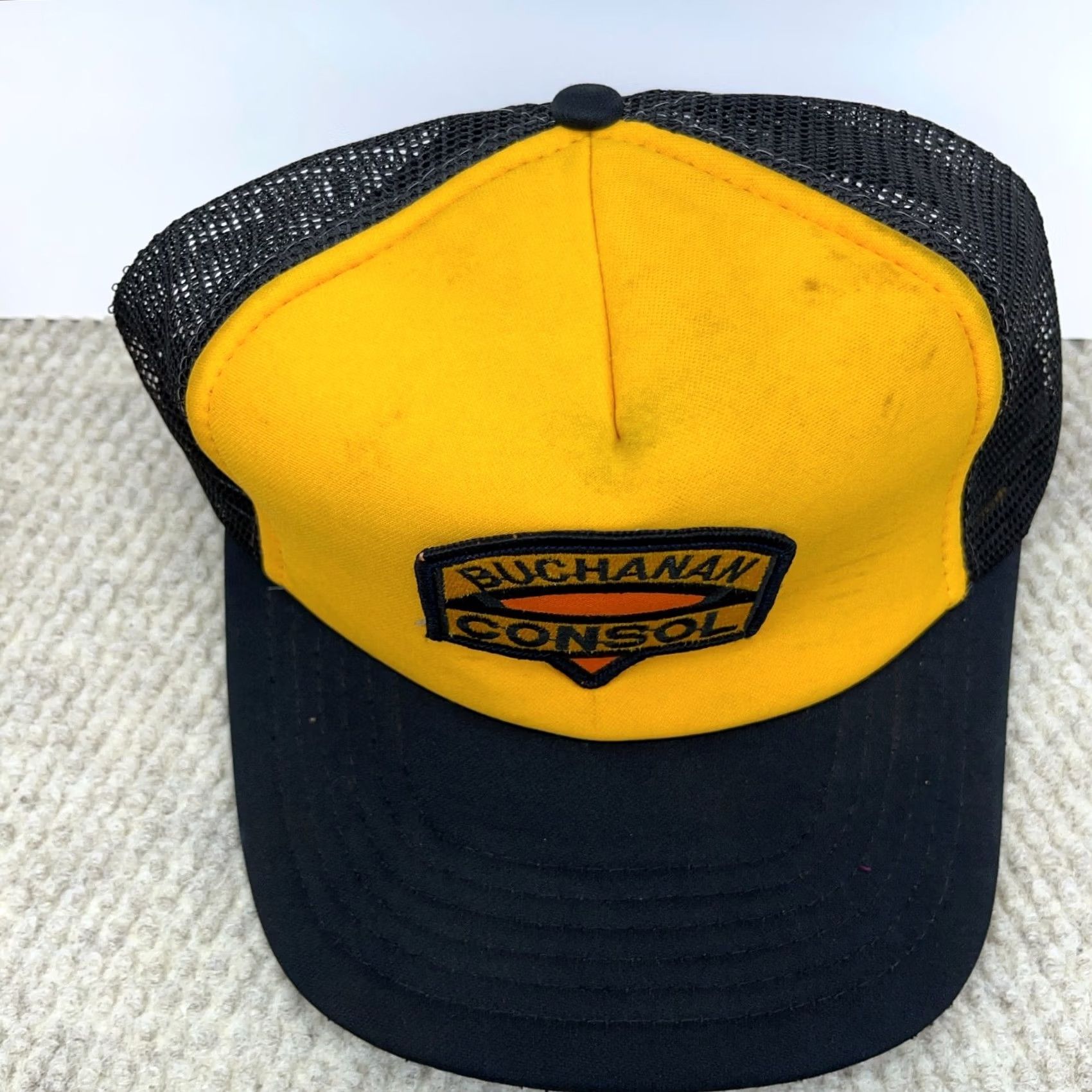 Coal VINTAGE Consol Trucker Hat Cap USA Coal Mining Buchanan Patch 90s Black Snapback Mens Size ONE SIZE - 3 Thumbnail