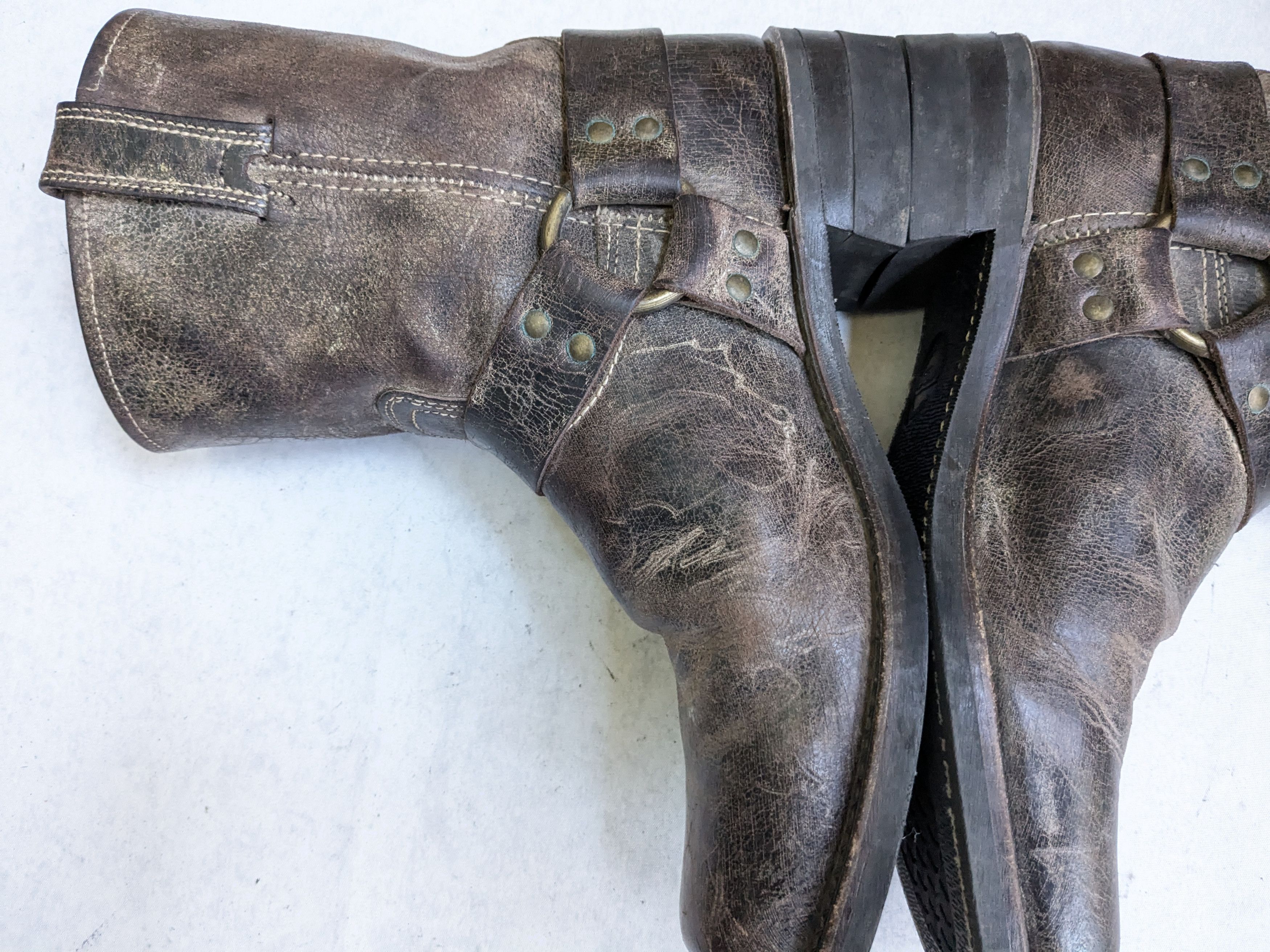 Frye Frye Harness Boots Brown Leather 11 M Leather Buckle Size US 11 / EU 44 - 11 Thumbnail
