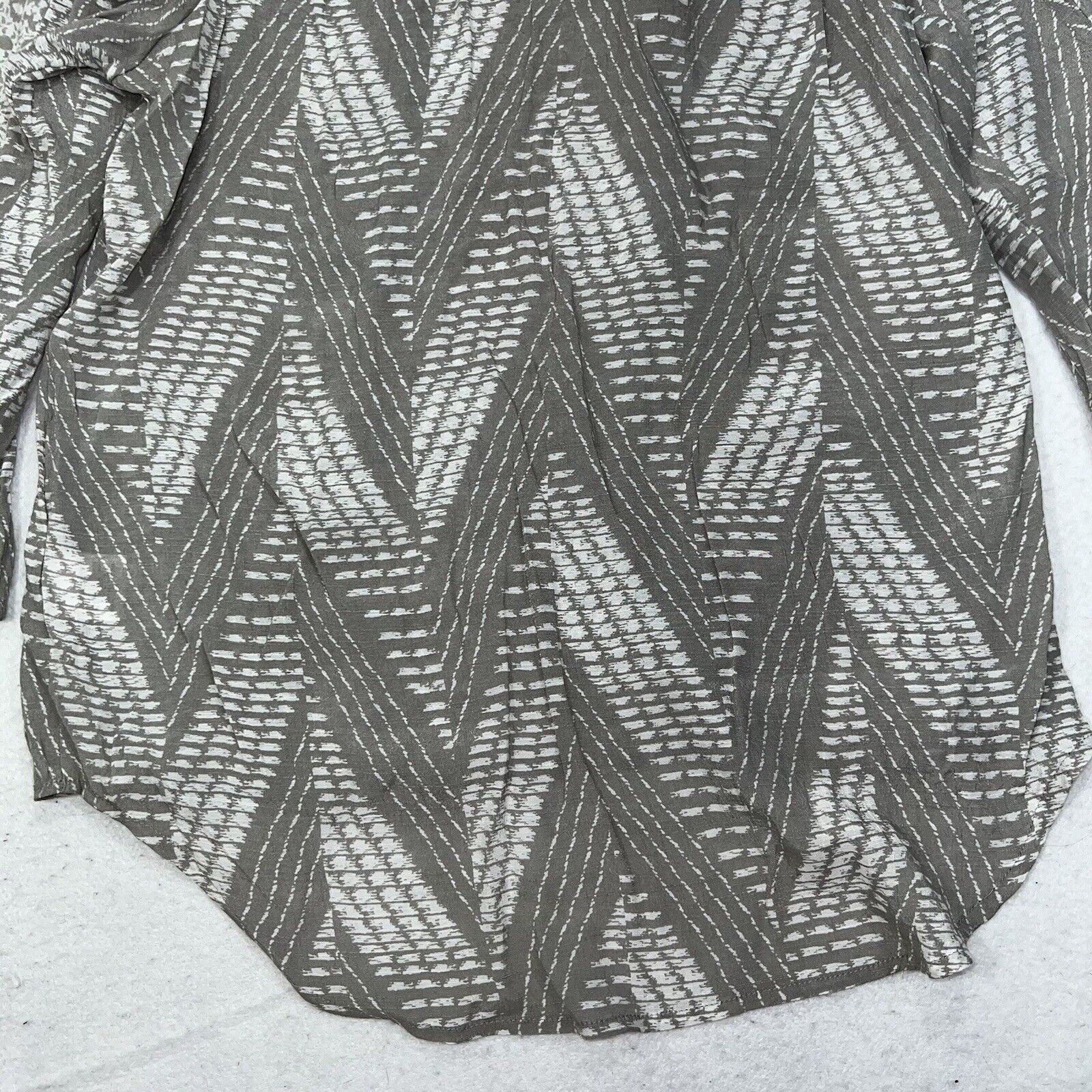 Other Fred David Gray 3/4 Sleeve Pullover Patterned Top Size M / US 6-8 / IT 42-44 - 11 Thumbnail