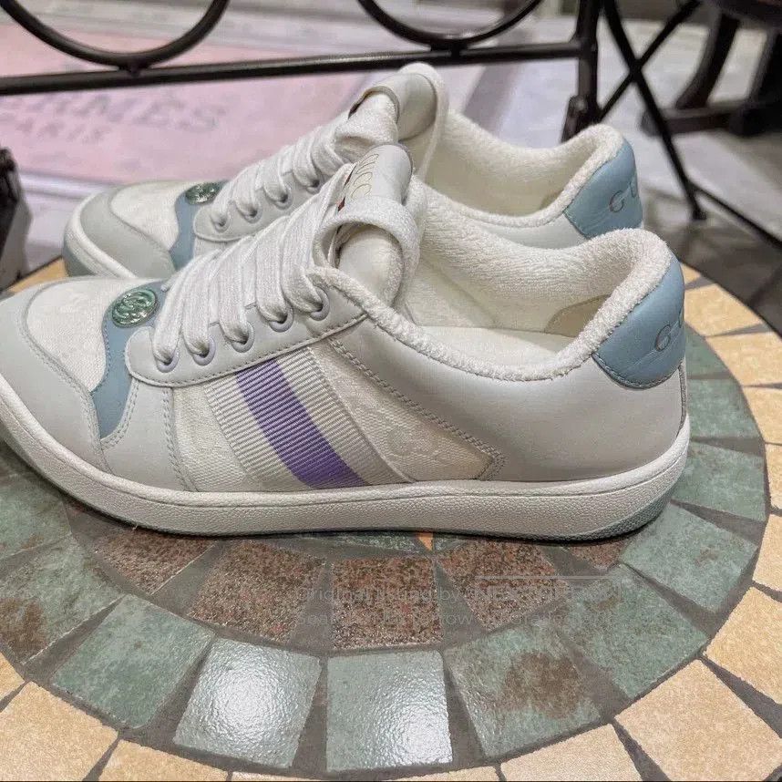 Gucci Gucci Dirty Sneakers Light Blue. Size US 4.5 / IT 34.5 - 3 Thumbnail