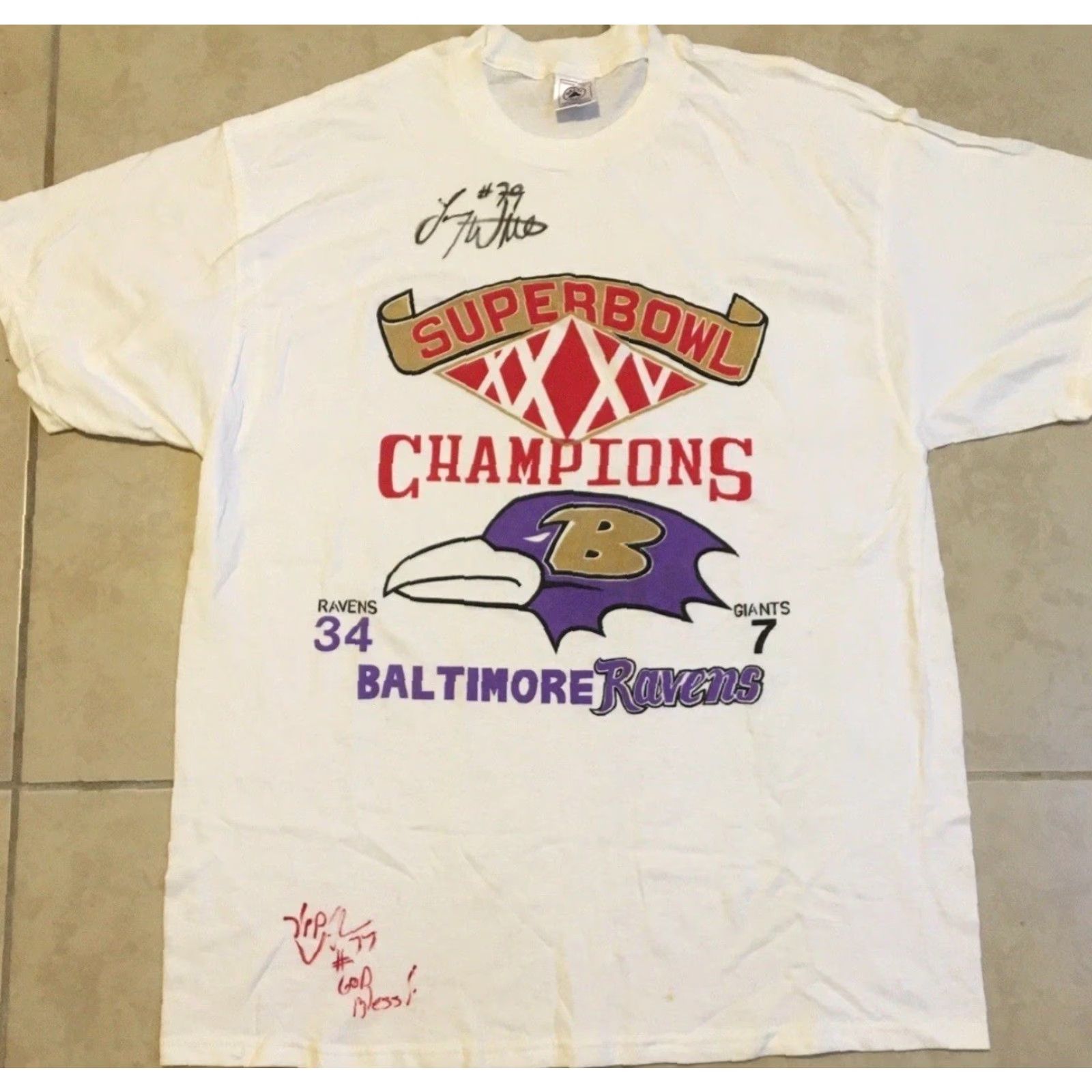 Vintage VINTAGE Baltimore Ravens Shirt XL White 90s 80s Sports Football Grunge Hip Hop Punk Rock Colleg e USA USA Size US XL / EU 56 / 4 - 2 Thumbnail