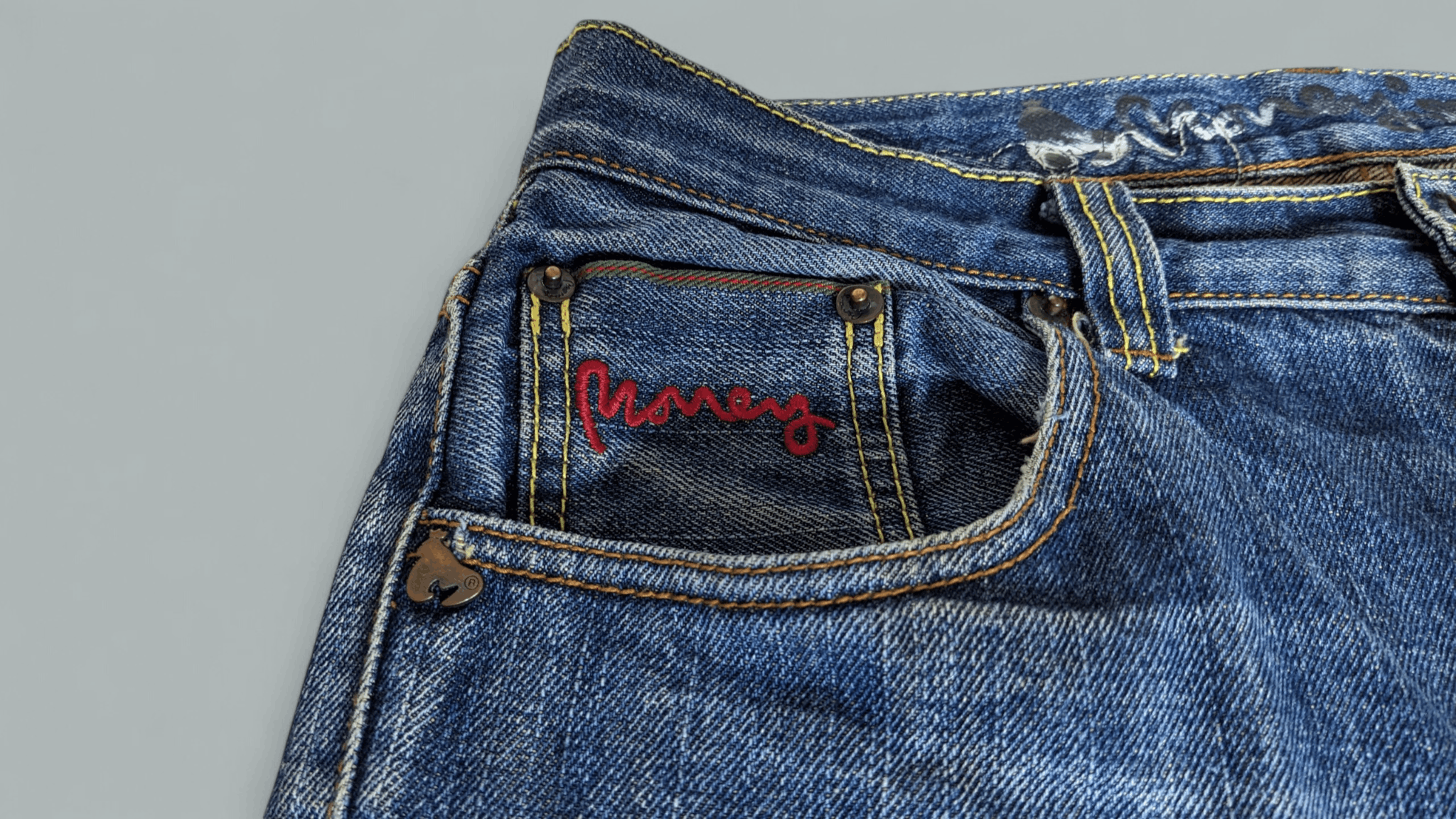 Other RARE Money Clothing Selvedge Denim Jeans 500 Rupiah Sz 30 Size US 30 / EU 46 - 8 Thumbnail