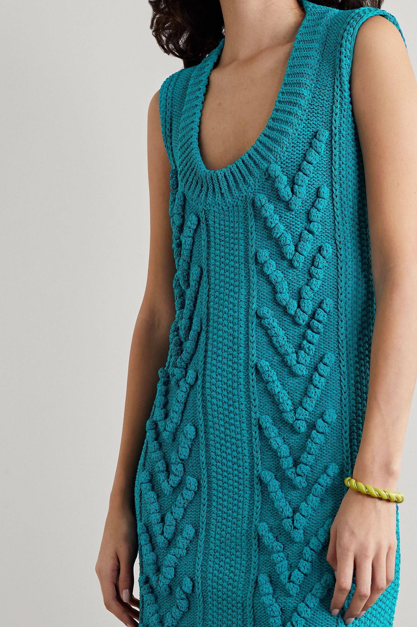 Bottega Veneta o1y0725 Sleeveless Mini Dress in Deep Teal Size XS / US 0-2 / IT 36-38 - 2 Thumbnail