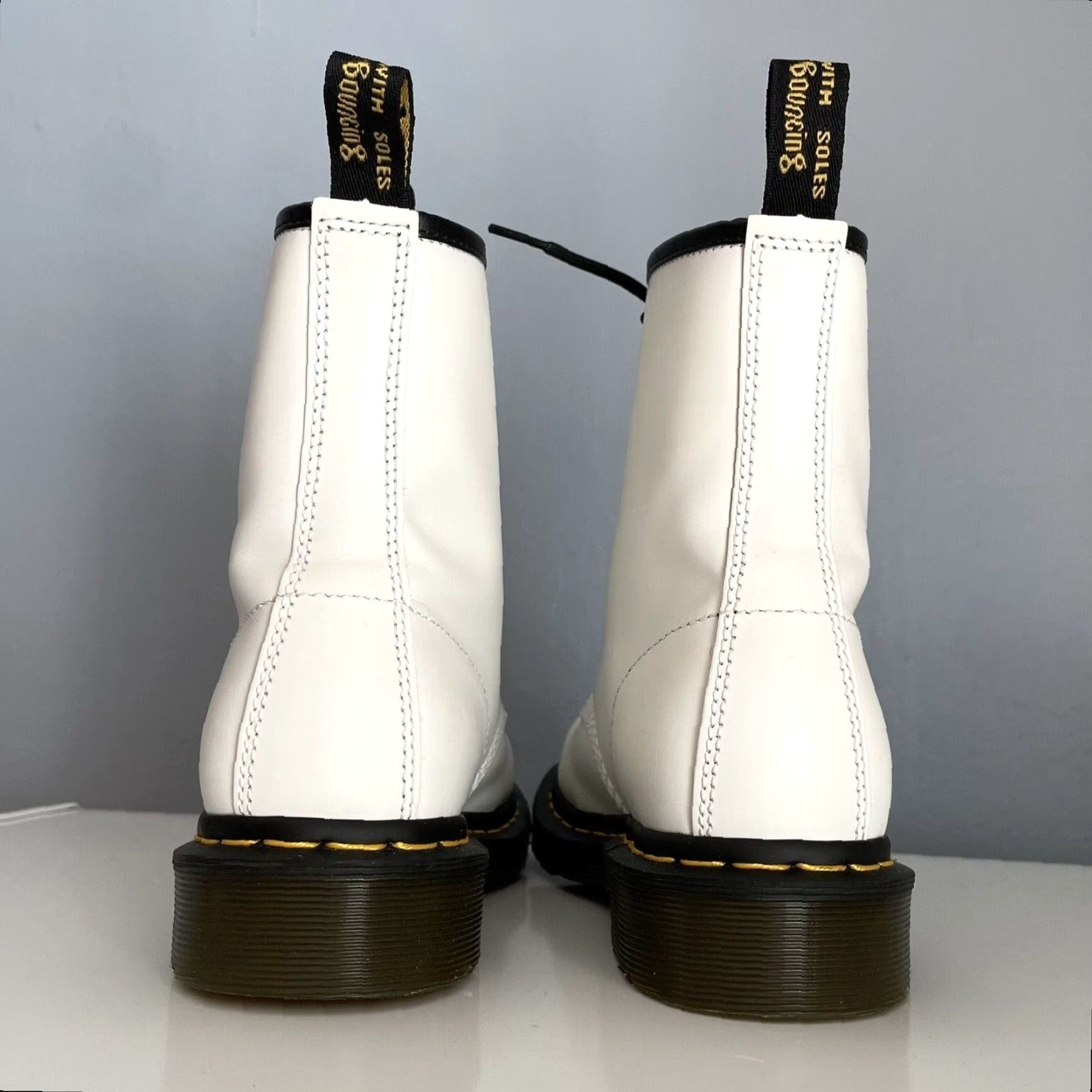 Dr. Martens VINTAGE Dr. Martens 1460 White Leather Lace Up Combat Boots Women 6 Worn Once Size US 6 / IT 36 - 4 Thumbnail
