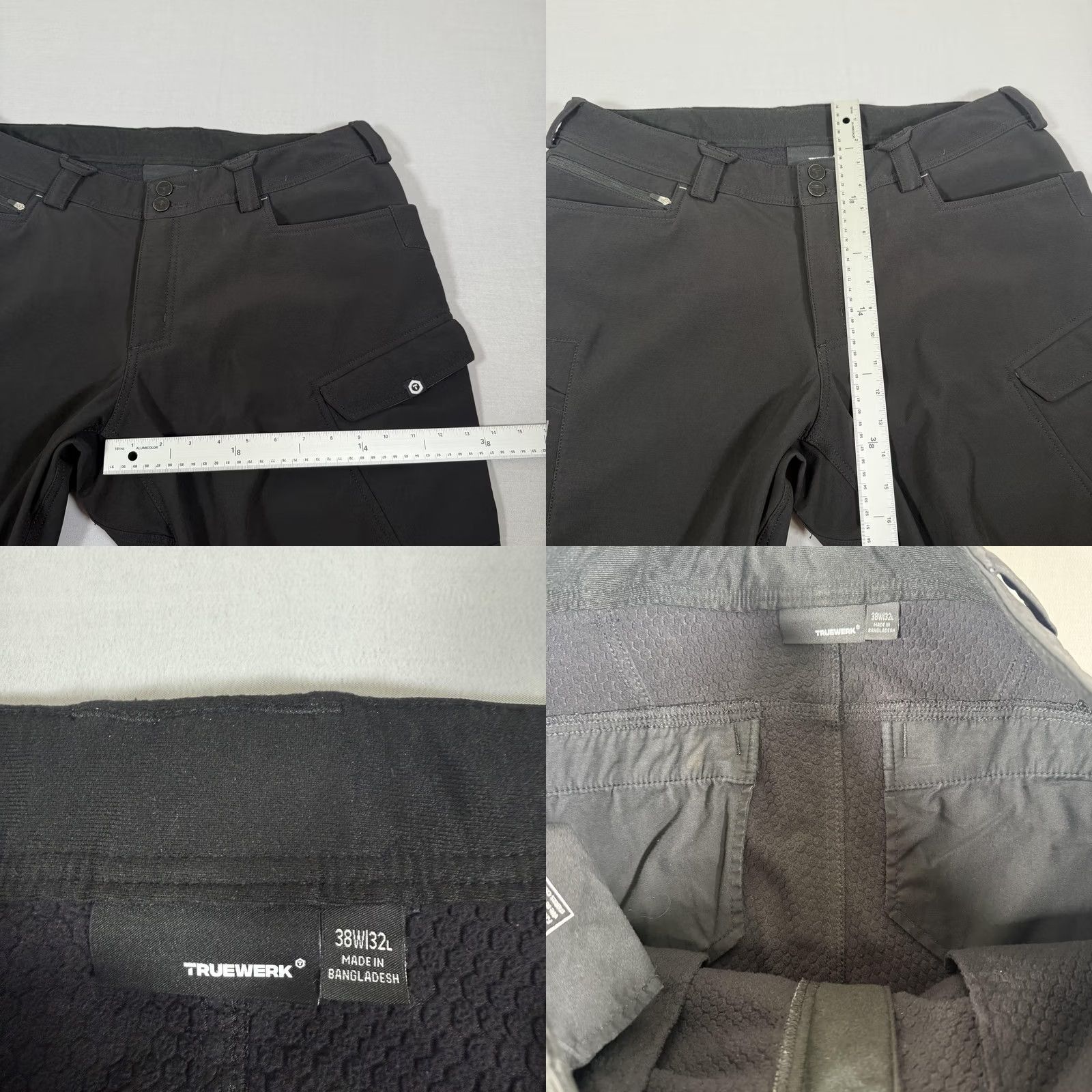 Vintage Truewerk Pants Mens 38x32 Black T3 Werkpant Cargo Fleece Lined Stretch Workwear Size US 38 / EU 54 - 8 Thumbnail