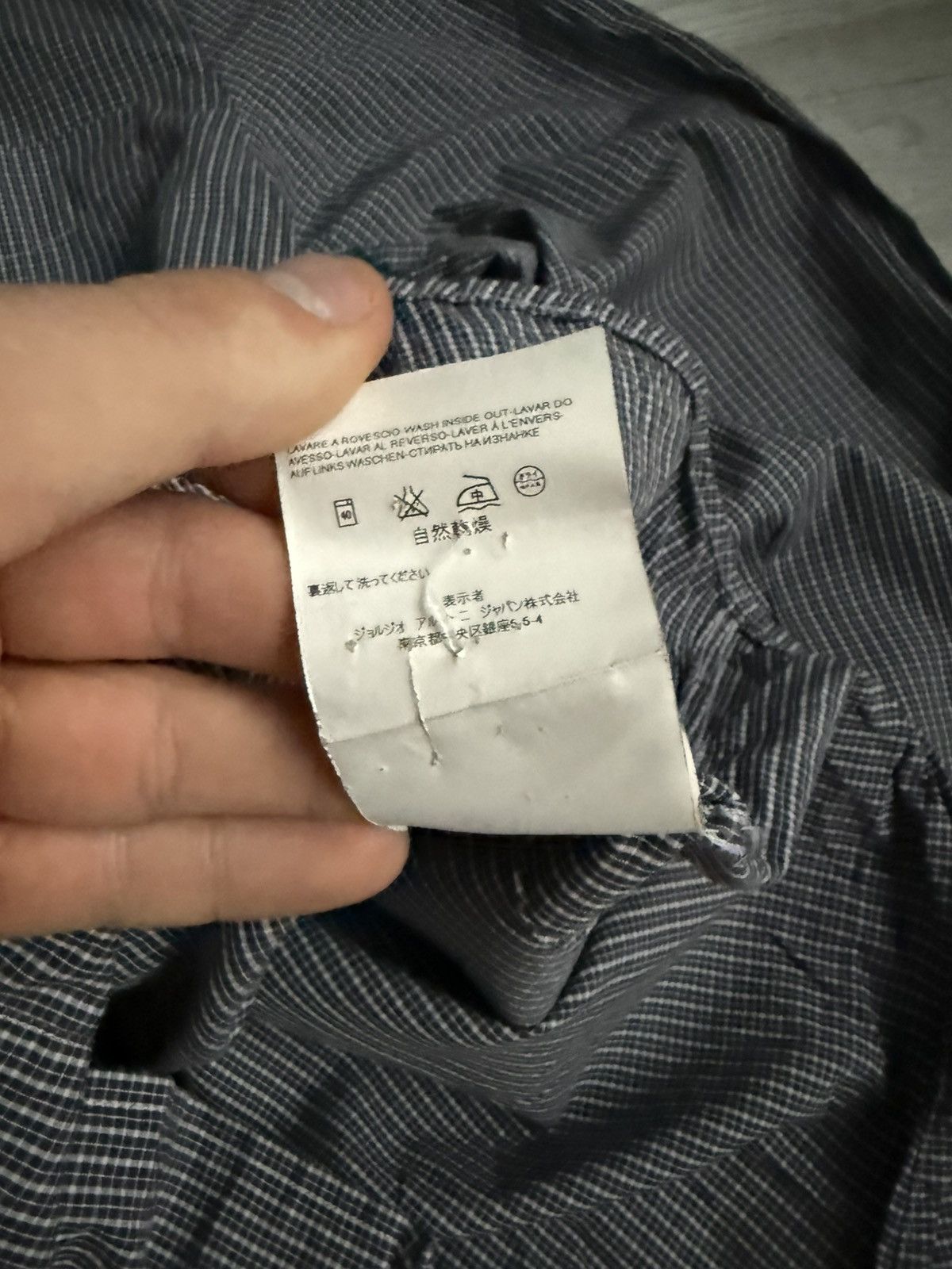 Armani × Vintage Vintage Armani Jeans Shirt navy check Size US M / EU 48-50 / 2 - 6 Thumbnail