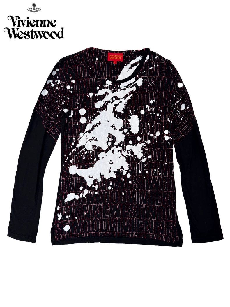 Vivienne Westwood Vivienne Westwood Black lettering ink print long sleeve ho Size M / US 6-8 / IT 42-44 - 1 Thumbnail