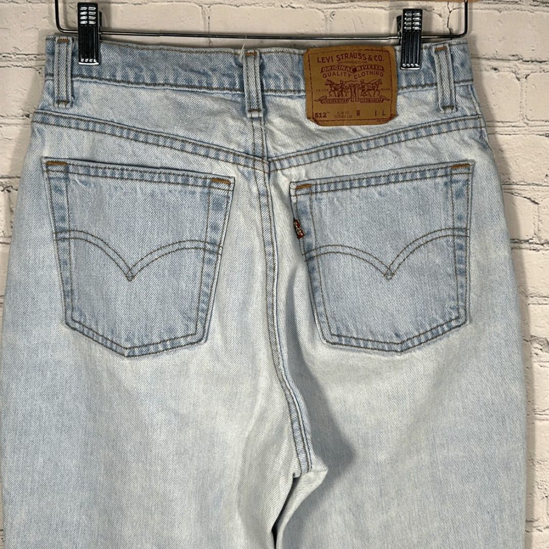 Levi's VINTAGE Levi's 512 Slim Taper Jeans Women Long 33" Light Blue High Waist Mom 90s 11 Long Blue Jeans Womens Jeans Size 30" / US 8 / IT 44 - 4 Thumbnail
