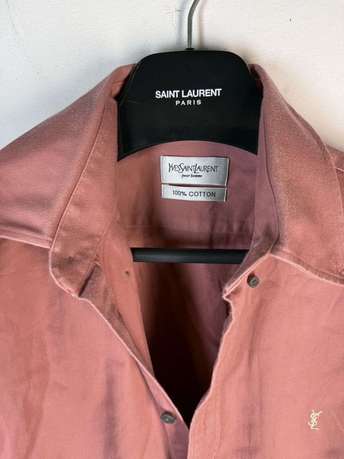 Yves Saint Laurent Pinky Heavy YSL Shirt Cotton Size US M / EU 48-50 / 2 - 19 Thumbnail