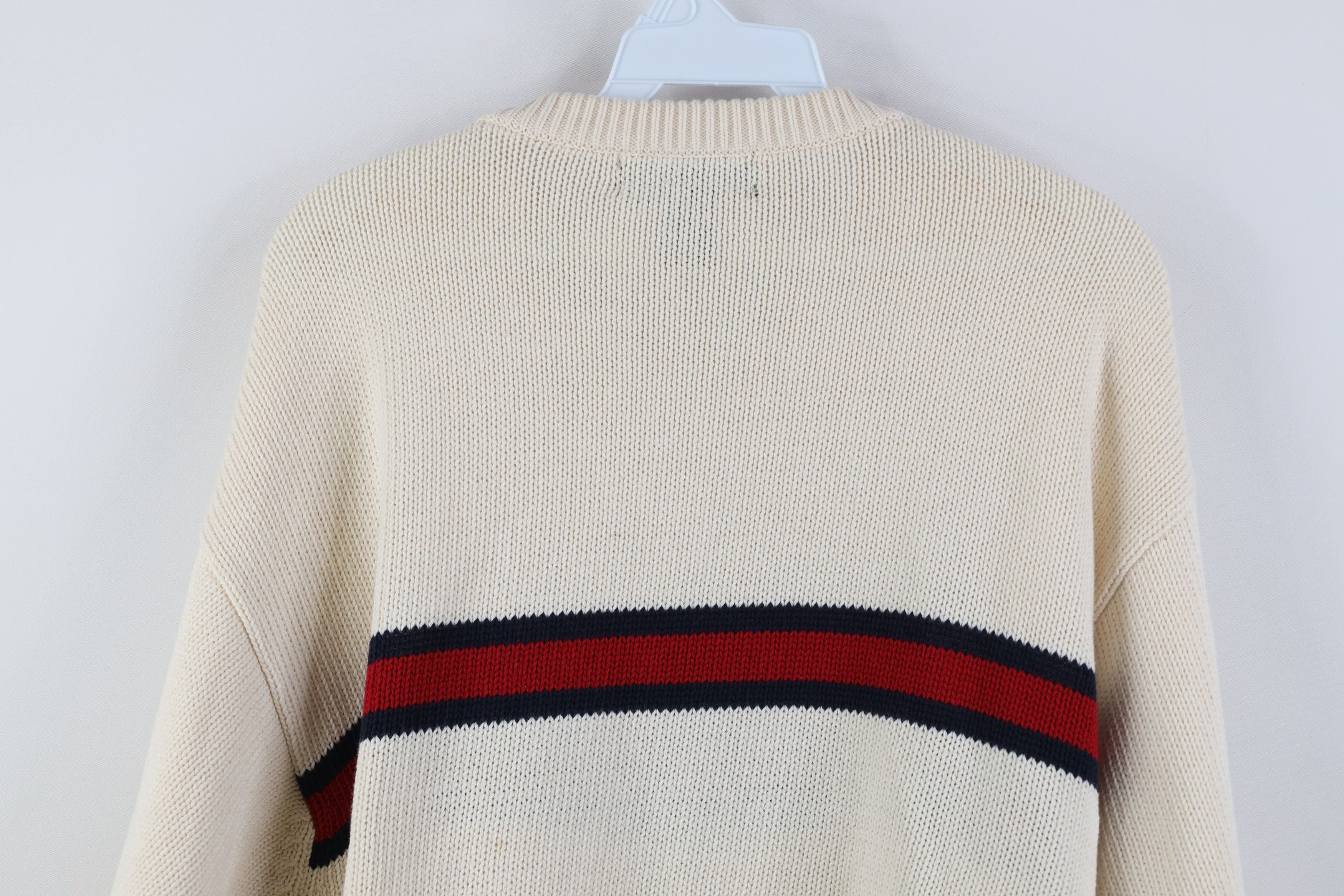 Vintage Vintage 90s Streetwear Block Cotton Knit Crewneck Sweater Size US L / EU 52-54 / 3 - 12 Thumbnail