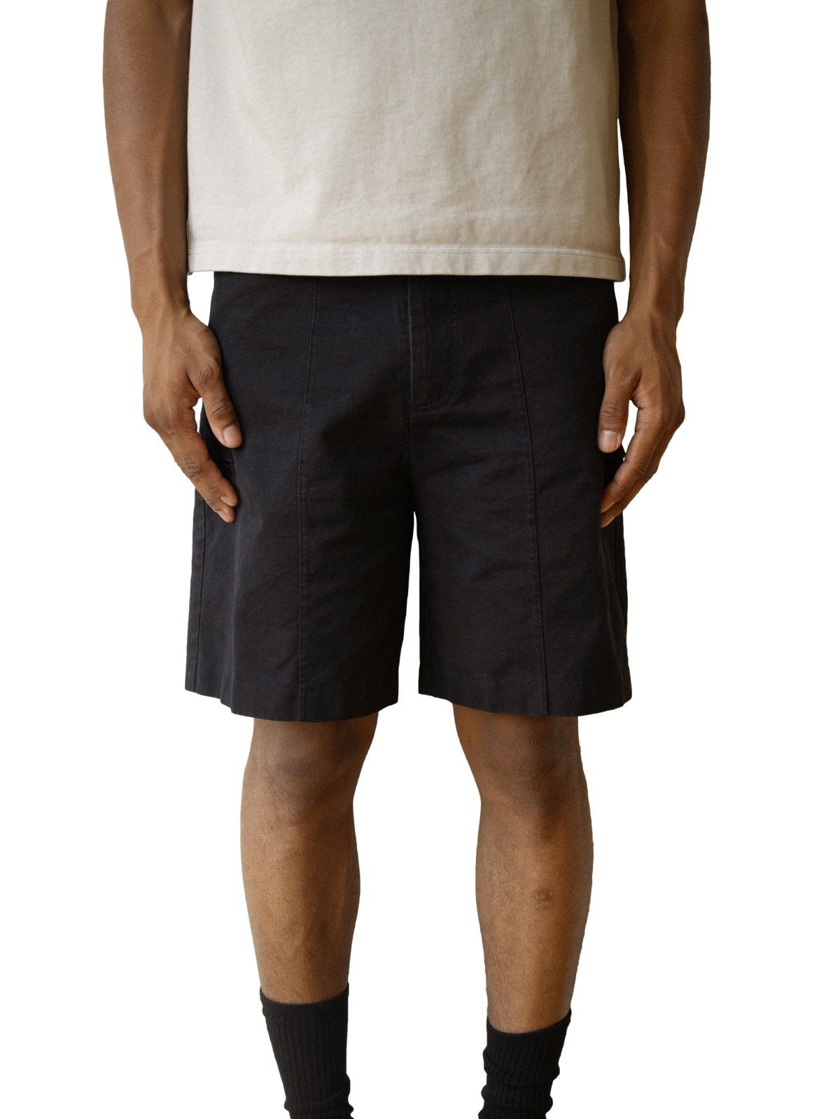 Other Black Adjustable Soft Cotton Twill Shorts Size US 32 / EU 48 - 2 Thumbnail
