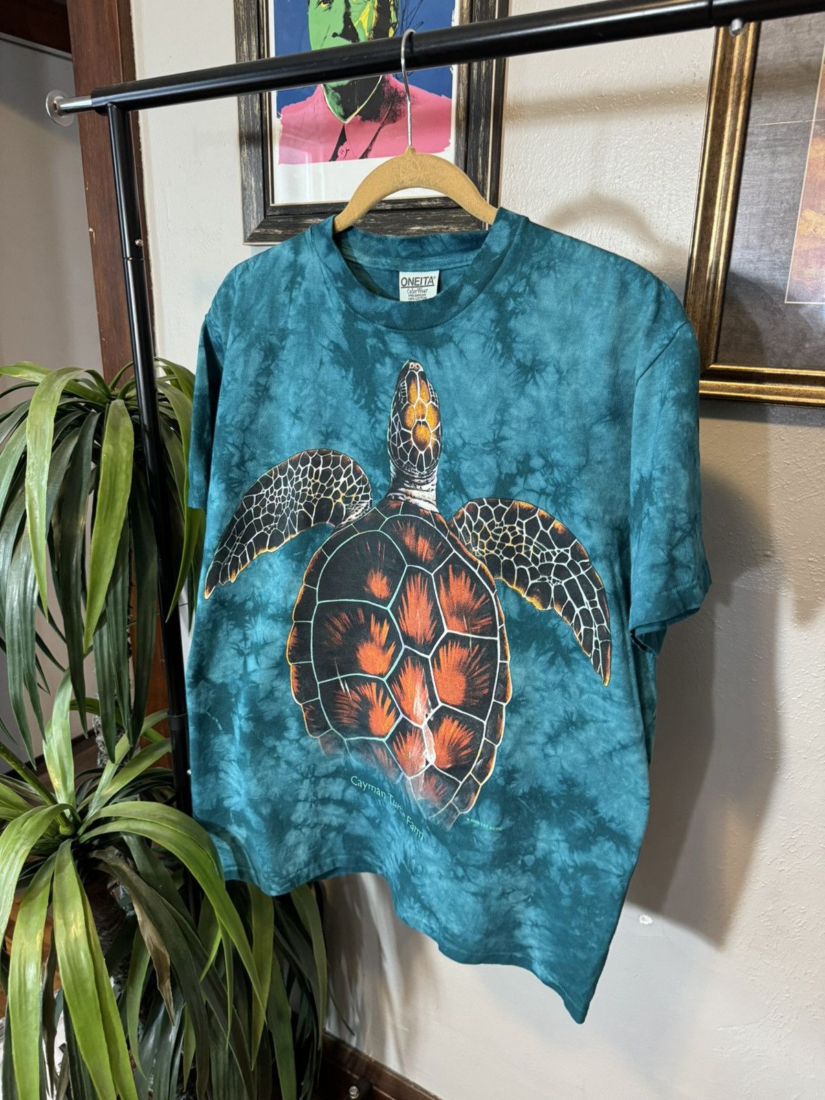 Vintage 1990s Vintage Double Sided Turtle Shirt Size US L / EU 52-54 / 3 - 3 Thumbnail