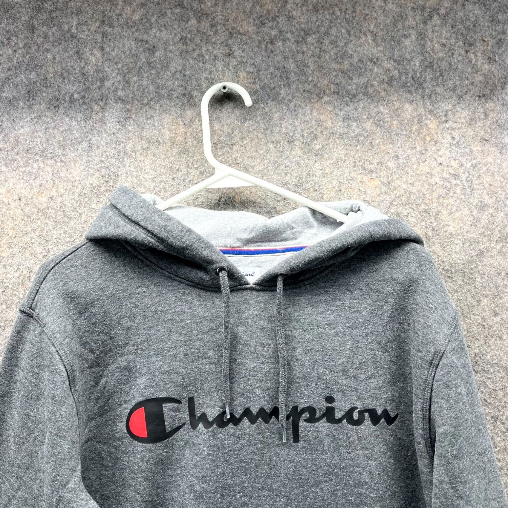Champion VINTAGE Champion Hoodie Mens Medium Gray Fleece Pullover Logo Sweatshirt Winter Jacket Size US M / EU 48-50 / 2 - 7 Thumbnail