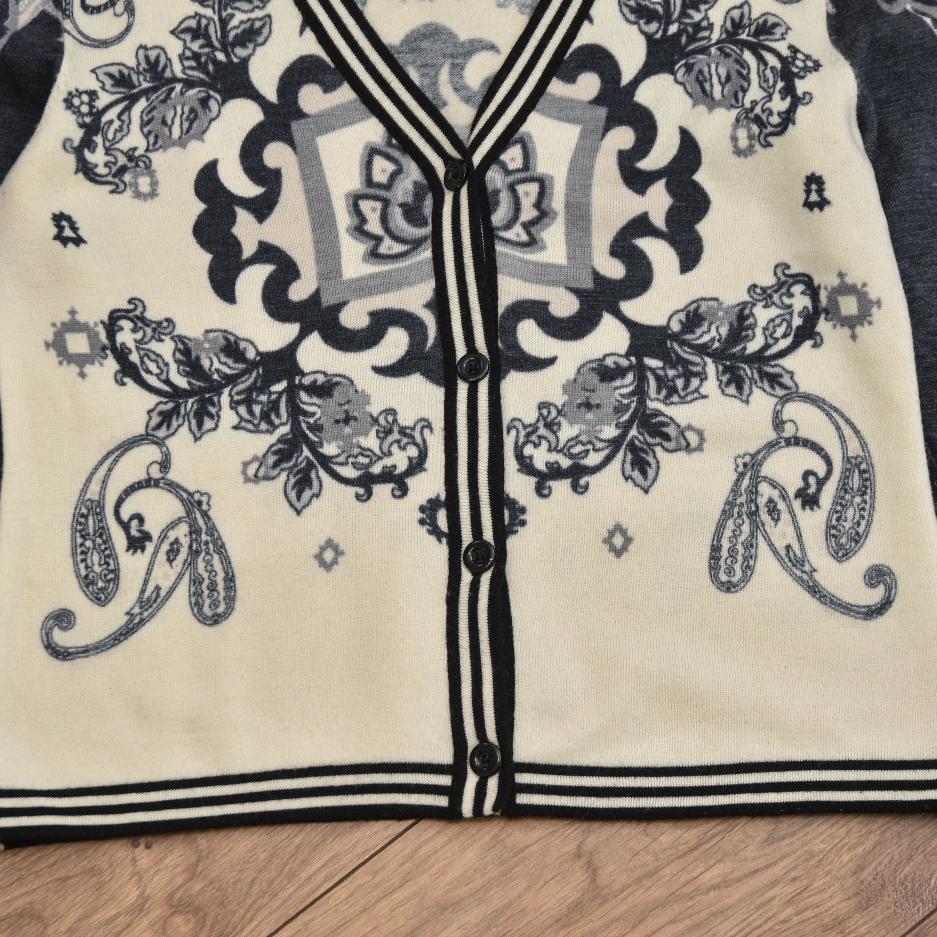 Malo MALO Italy Merino Wool Cardigan Paisley Baroque Knit Sweater Size S / US 4 / IT 40 - 8 Thumbnail