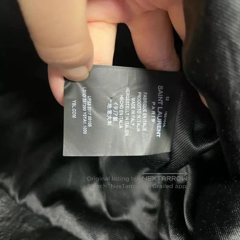 Saint Laurent Paris Saint Laurent Black Leather Biker Jacket. Size US XL / EU 56 / 4 - 4 Thumbnail