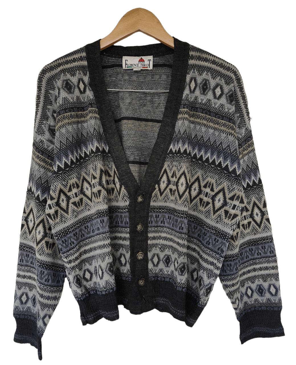 Homespun Knitwear Vintage Florence Tricot Knitted Cardigan Size US M / EU 48-50 / 2 - 1 Thumbnail