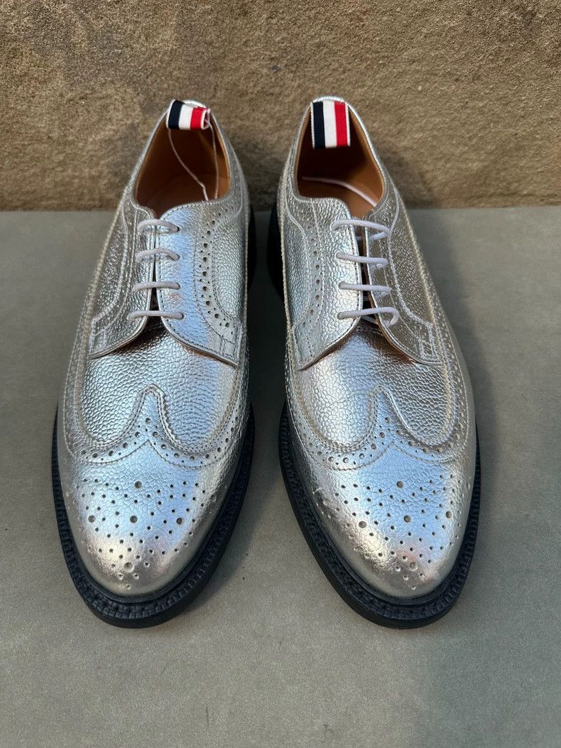Thom Browne Thom Browne Silver cloth block carved leather shoes Size US 9 / EU 42 - 2 Thumbnail