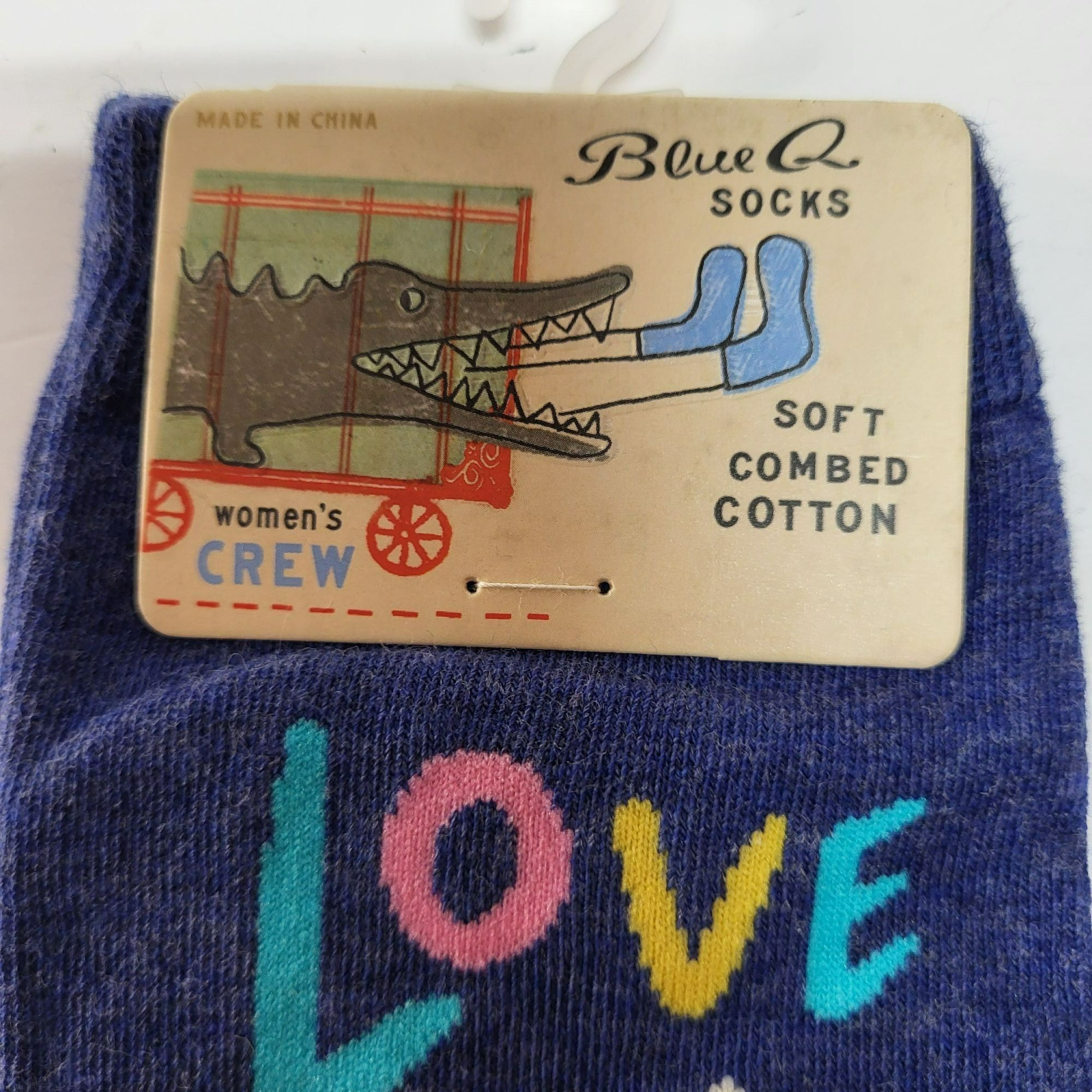 Other Blue Q Love Who You Love Crew Socks Women's Size 5-10 Blue Size ONE SIZE - 5 Thumbnail