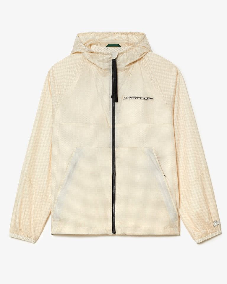Lacoste 🧥 Lacoste Lightweight Windbreaker Jacket – Cream Grid Size M Size US M / EU 48-50 / 2 - 2 Thumbnail