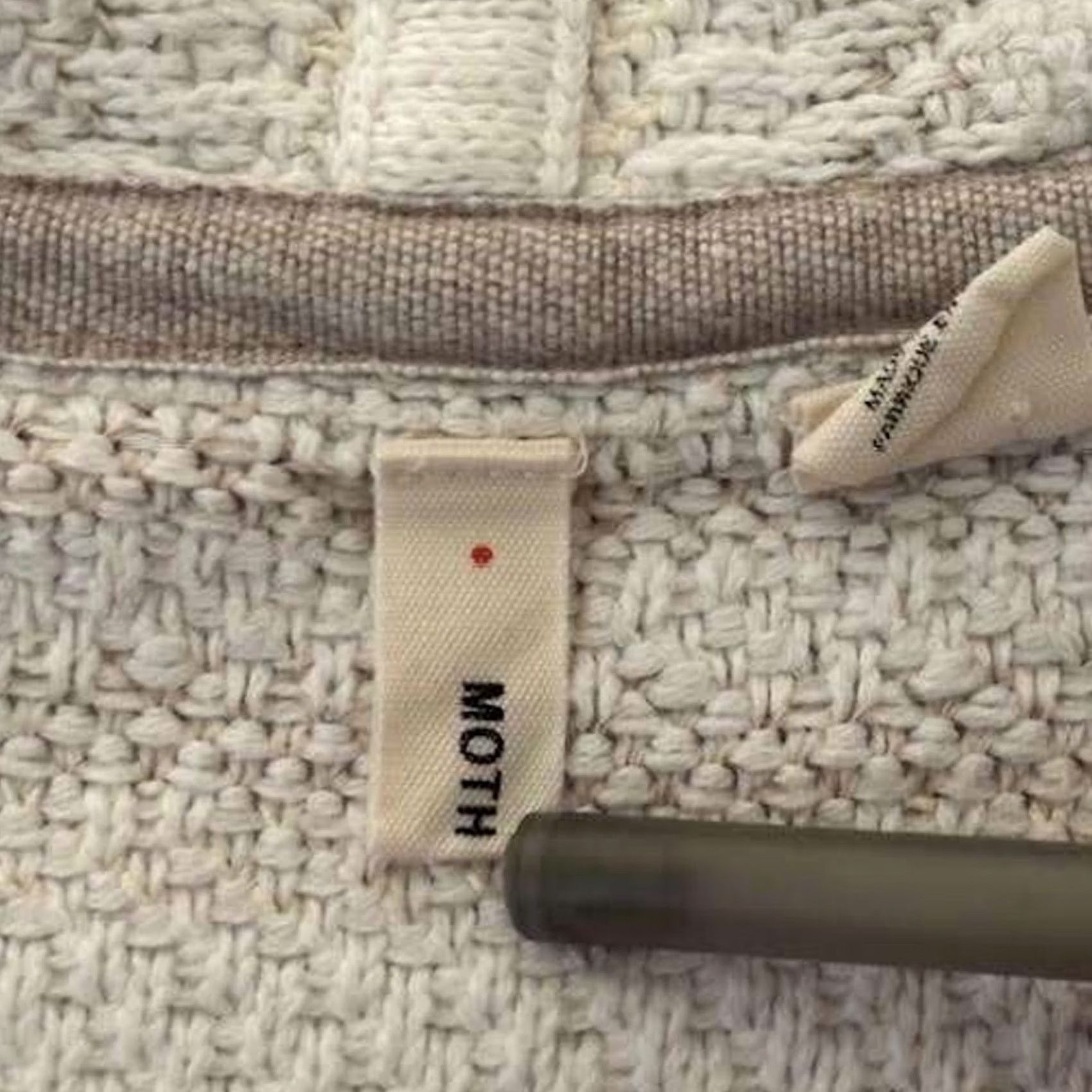 Anthropologie VINTAGE Anthropologie Moth Cream Striped Open Front Cropped Cardigan Sweater Bell Sleeve XS Women Size XS / US 0-2 / IT 36-38 - 6 Thumbnail