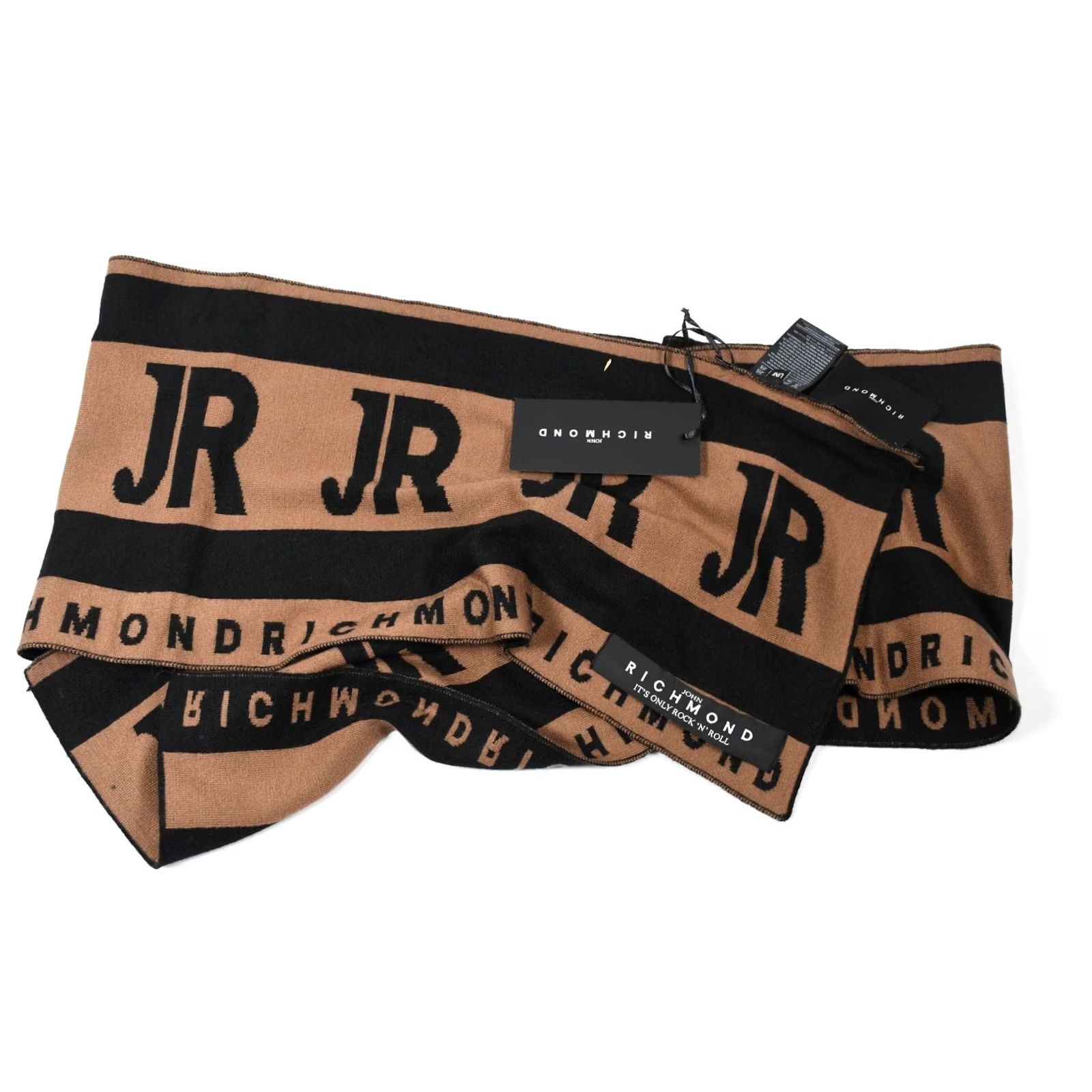 John Richmond John Richmond Scarf Knit Brown Logo 50%Viscose 28%Polyester 22%Nylon Men's Regular Brown Scarf Mens Size ONE SIZE - 4 Thumbnail