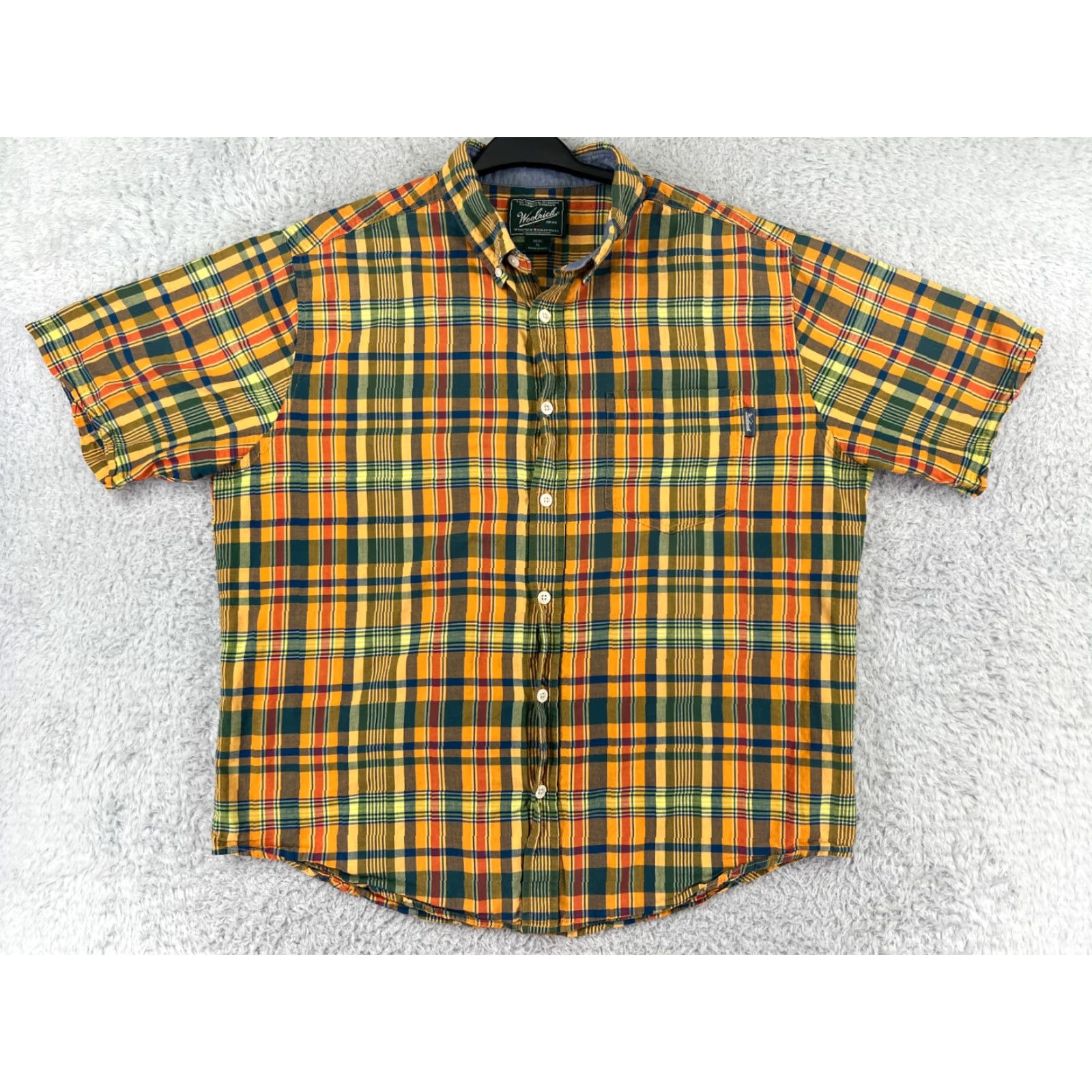 Vintage Woolrich Shirt Mens XL Yellow Plaid Button-Up 100% Cotton Pocket Casual Travel Workwear Mens Size US XL / EU 56 / 4 - 2 Thumbnail