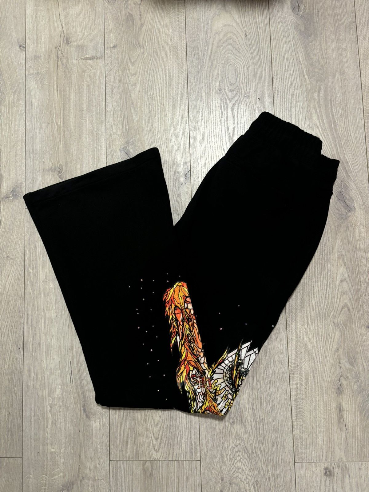 Who Decides War Flame Glass Sweatpants Black Size US 32 / EU 48 - 5 Thumbnail