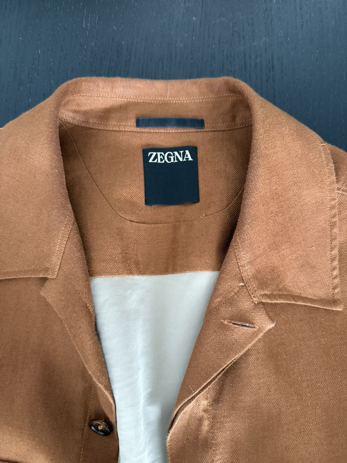 Ermenegildo Zegna Zegna Linen Work Coat Orange Brown Size US L / EU 52-54 / 3 - 4 Thumbnail