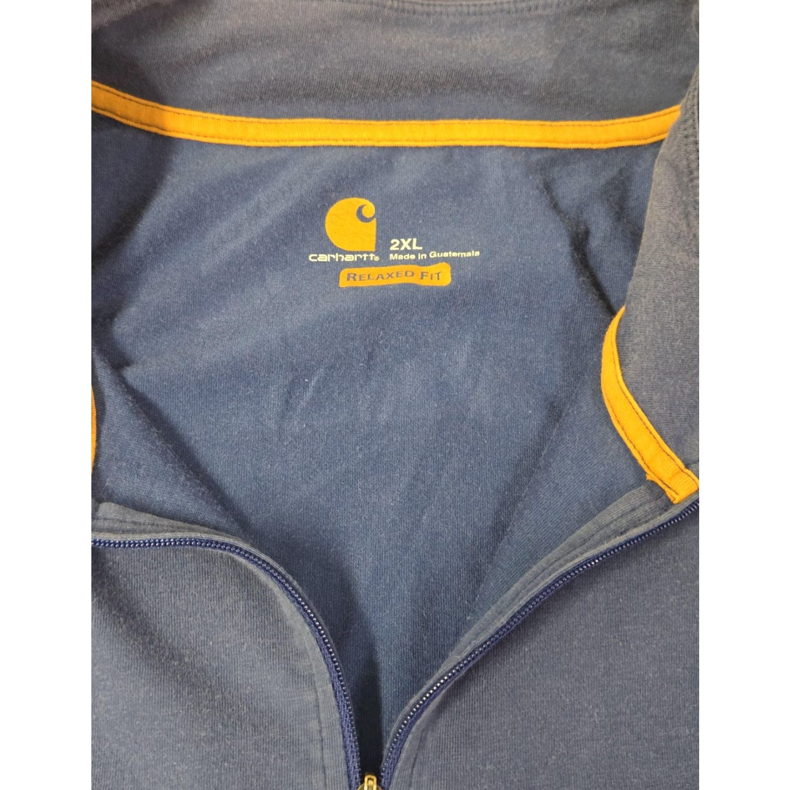 Carhartt VINTAGE Carhartt Pullover Mens 2XL Blue Quarter Zip Long Sleeve Relaxed Fit Workwear Size US XXL / EU 58 / 5 - 4 Thumbnail