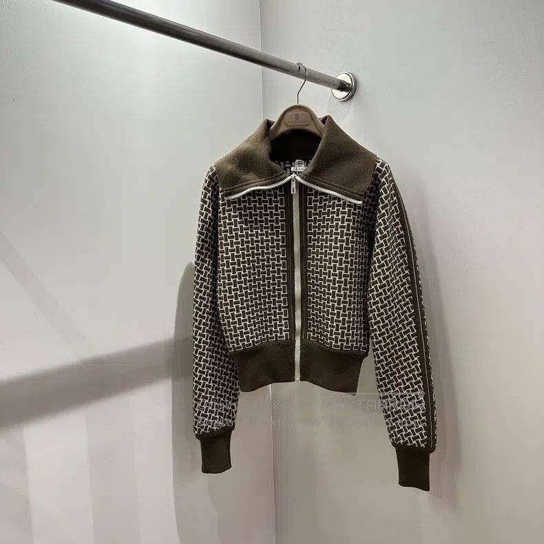 Hermes Hermes All-over print H collar zip-up jacket Size XXS / US 00 / IT 34 - 1 Thumbnail