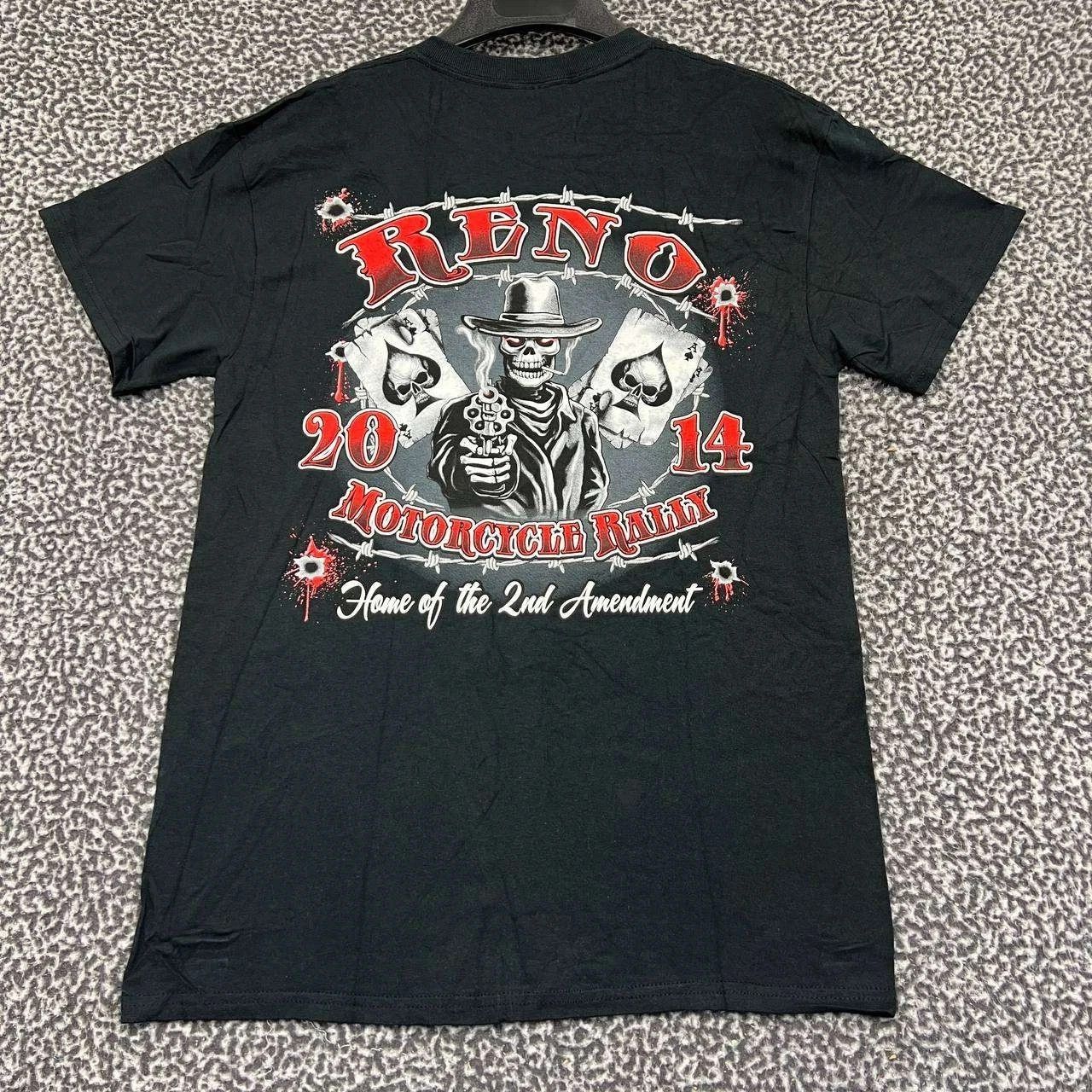 Gildan Vintage Reno Motorcycle Rally Shirt Men M Short Sleeve New Size US M / EU 48-50 / 2 - 1 Thumbnail