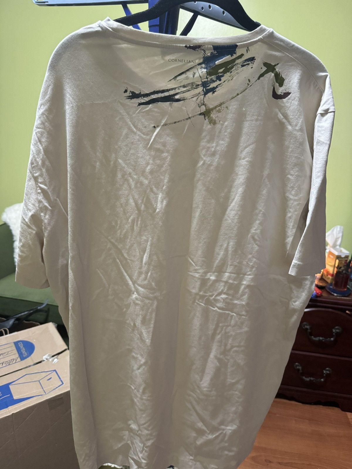 Corneliani Cornelaini Men’s Paint Brush Strokes Tee Shirt XL Size US XL / EU 56 / 4 - 4 Thumbnail