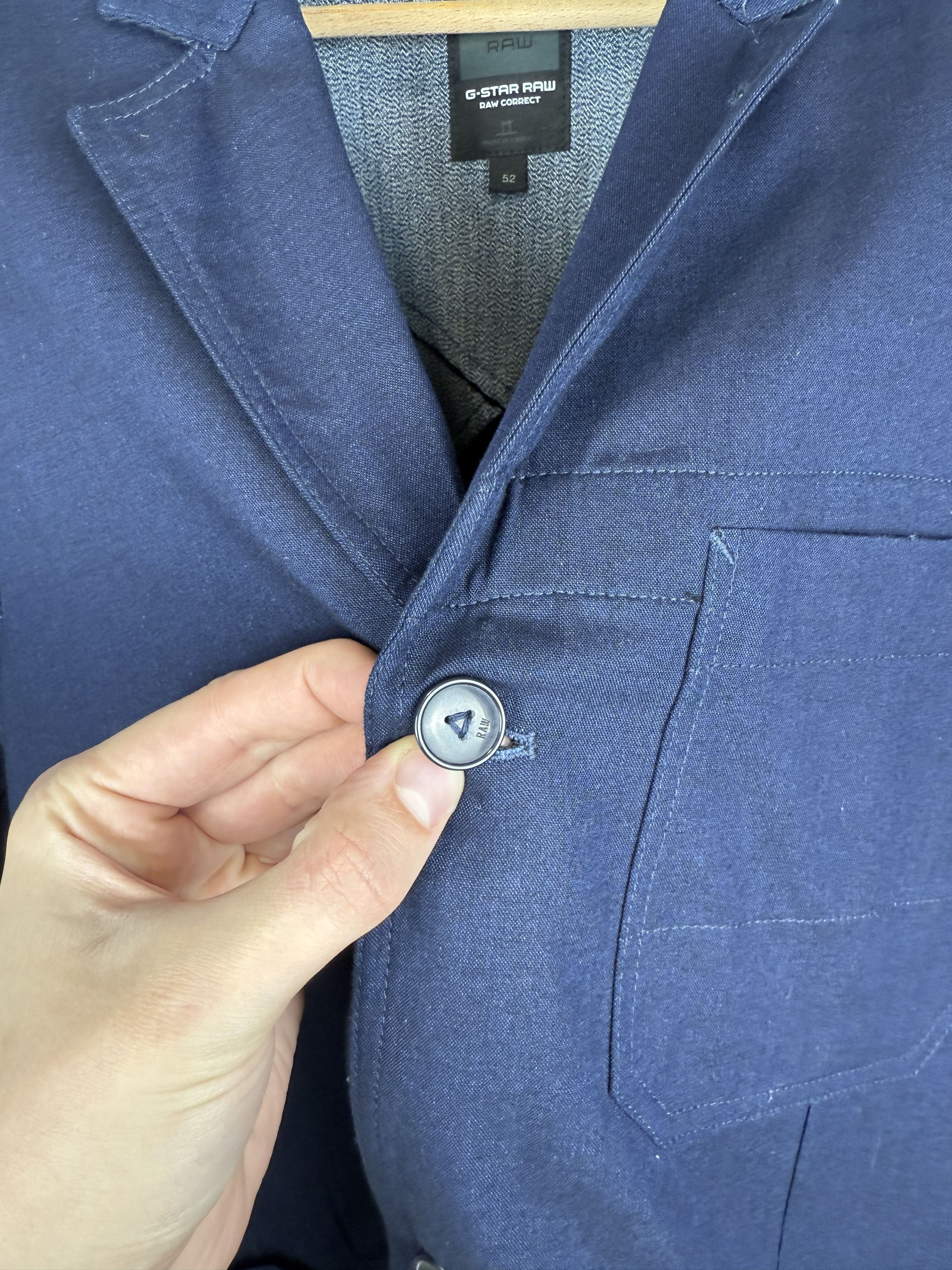Designer G-Star Raw Shattor Omega Blazer Cotton Jacket 3 Button Navy Size 52R - 11 Thumbnail