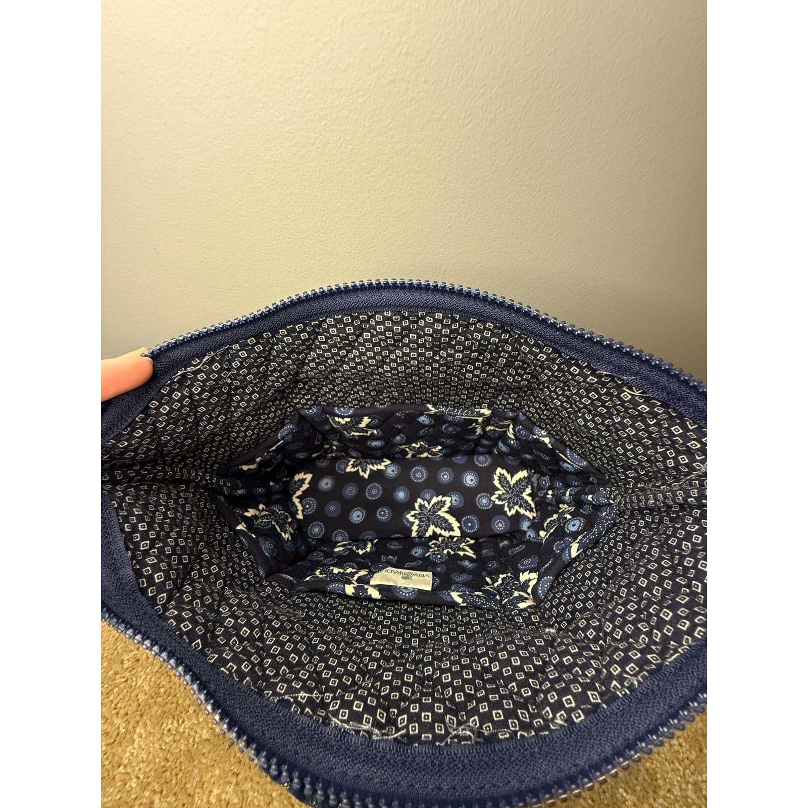Vera Bradley Vera Bradley Quilted Tropical Shoulder Tote Bag Navy Blue Size ONE SIZE - 7 Thumbnail