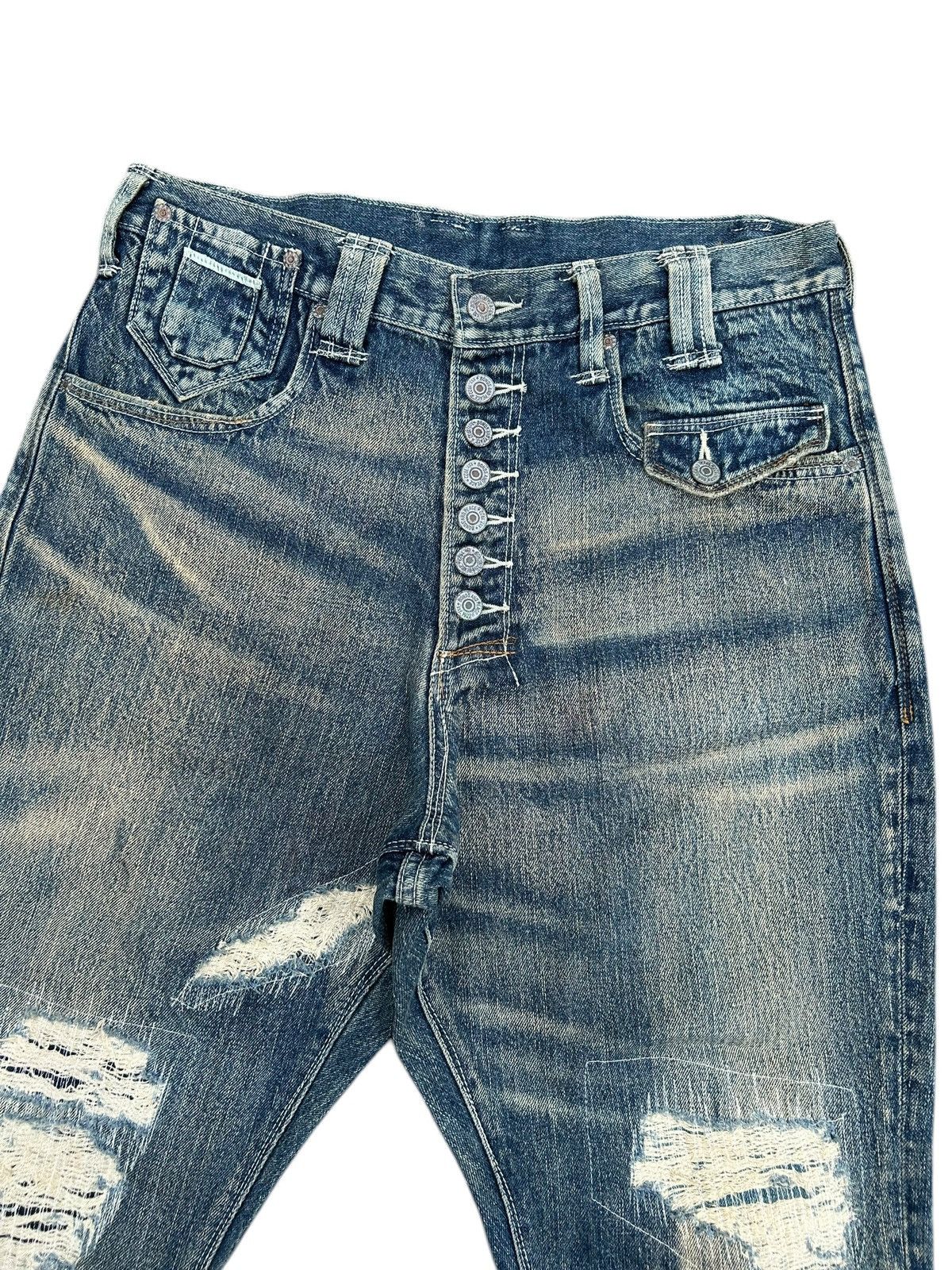 Kapital BONDS AND PEACE BUCKLE BACK JAPANESE DISTRESSED DENIM JEANS Size US 32 / EU 48 - 5 Thumbnail