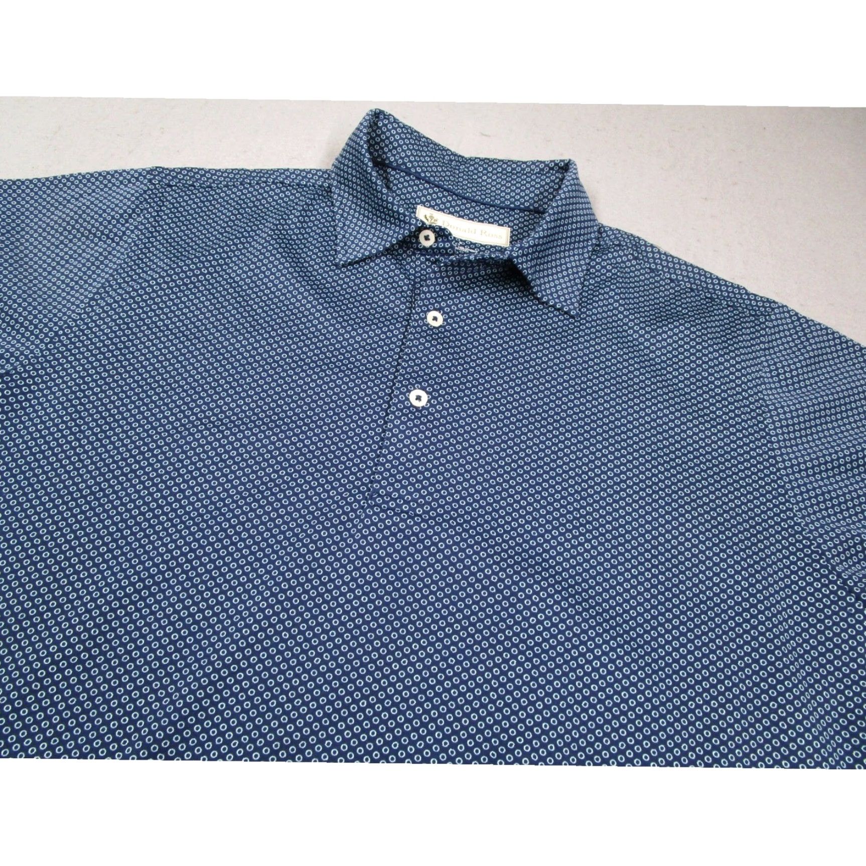 Vintage Donald Ross Polo Shirt Geometric Print Blue Mens L Shirt Short Sleeve Crew 100% Polyester Moisture Wicking Golf Casual Activewear Size US L / EU 52-54 / 3 - 2 Thumbnail