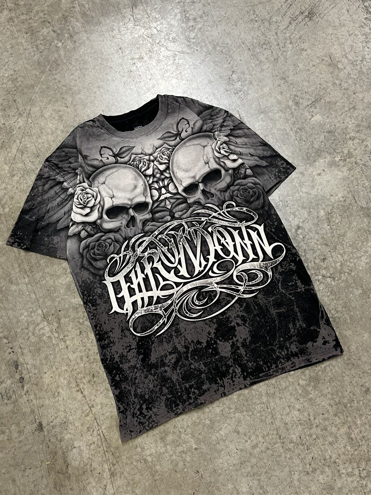 Affliction × Tapout × Vintage Y2k affliction style grunge tee shirt AOP opium emo goth Size US XL / EU 56 / 4 - 2 Thumbnail