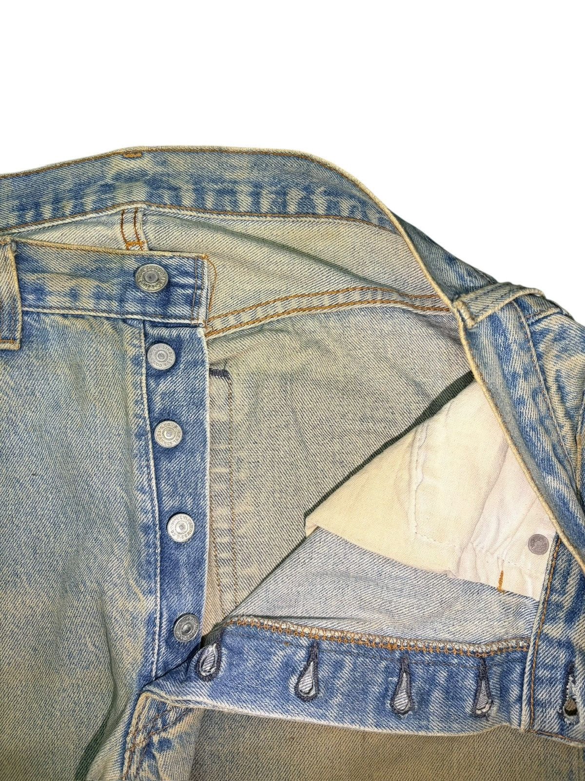 Levi's Vintage 70s Levis 501 Usa Mud Wash Distress Loose Jeans Size US 33 - 5 Thumbnail