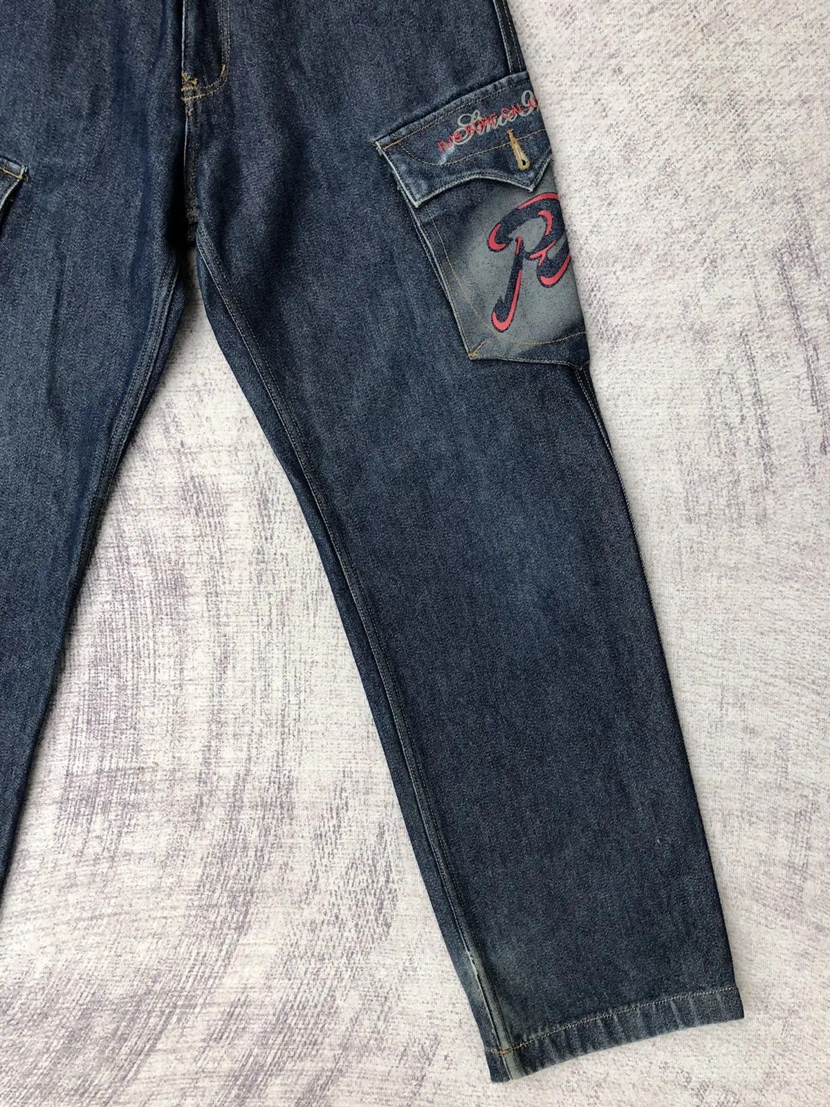 Vintage PJ's Japanese Surfwear Hip Hop Jeans Cargo Shiny Pants Size US 27 - 4 Thumbnail