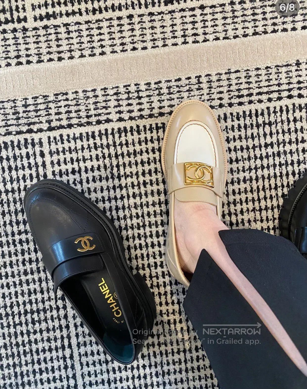 Chanel Chanel 23K Beige White Loafers. Size US 6 / IT 36 - 5 Thumbnail