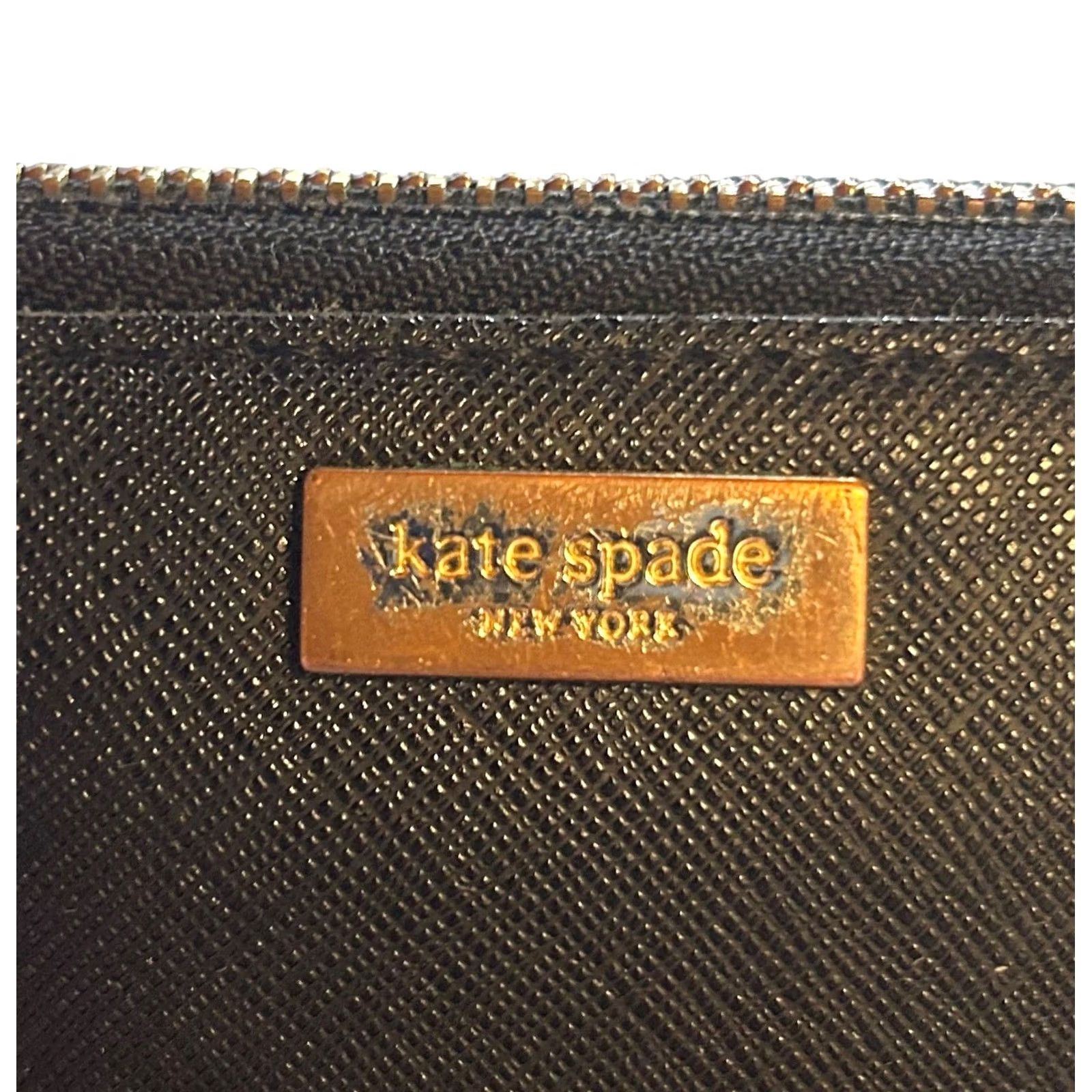 Vintage kate spade new york Neda Laurel Way Zip Around Leather Wallet Clutch Black Womens Size ONE SIZE - 4 Thumbnail