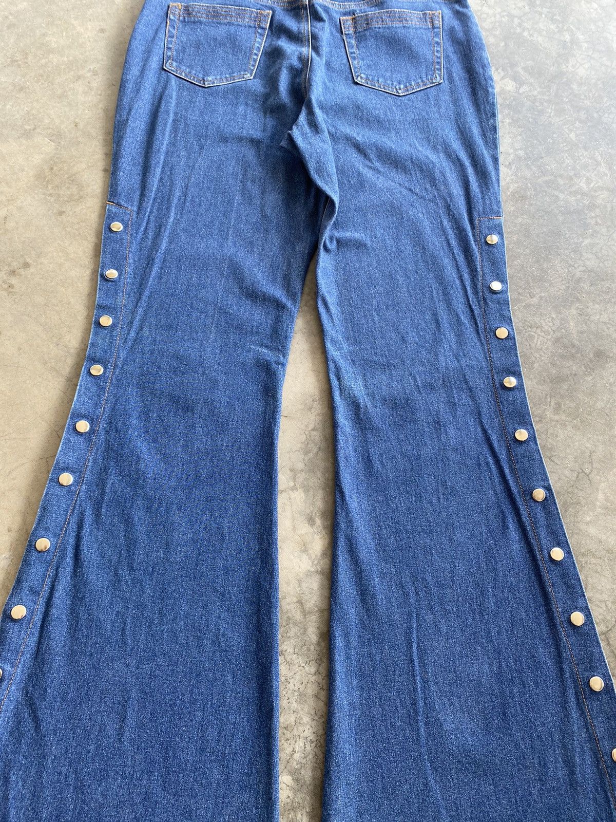 Japanese Brand Super Flare Jeans Japanese Mouth Valley Button Up Leg p175 Size 29" - 5 Thumbnail