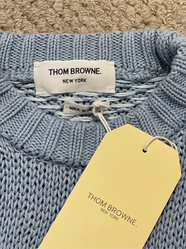 Thom Browne Thom browne Light blue and navy blue classic four-striped d Size US M / EU 48-50 / 2 - 6 Thumbnail