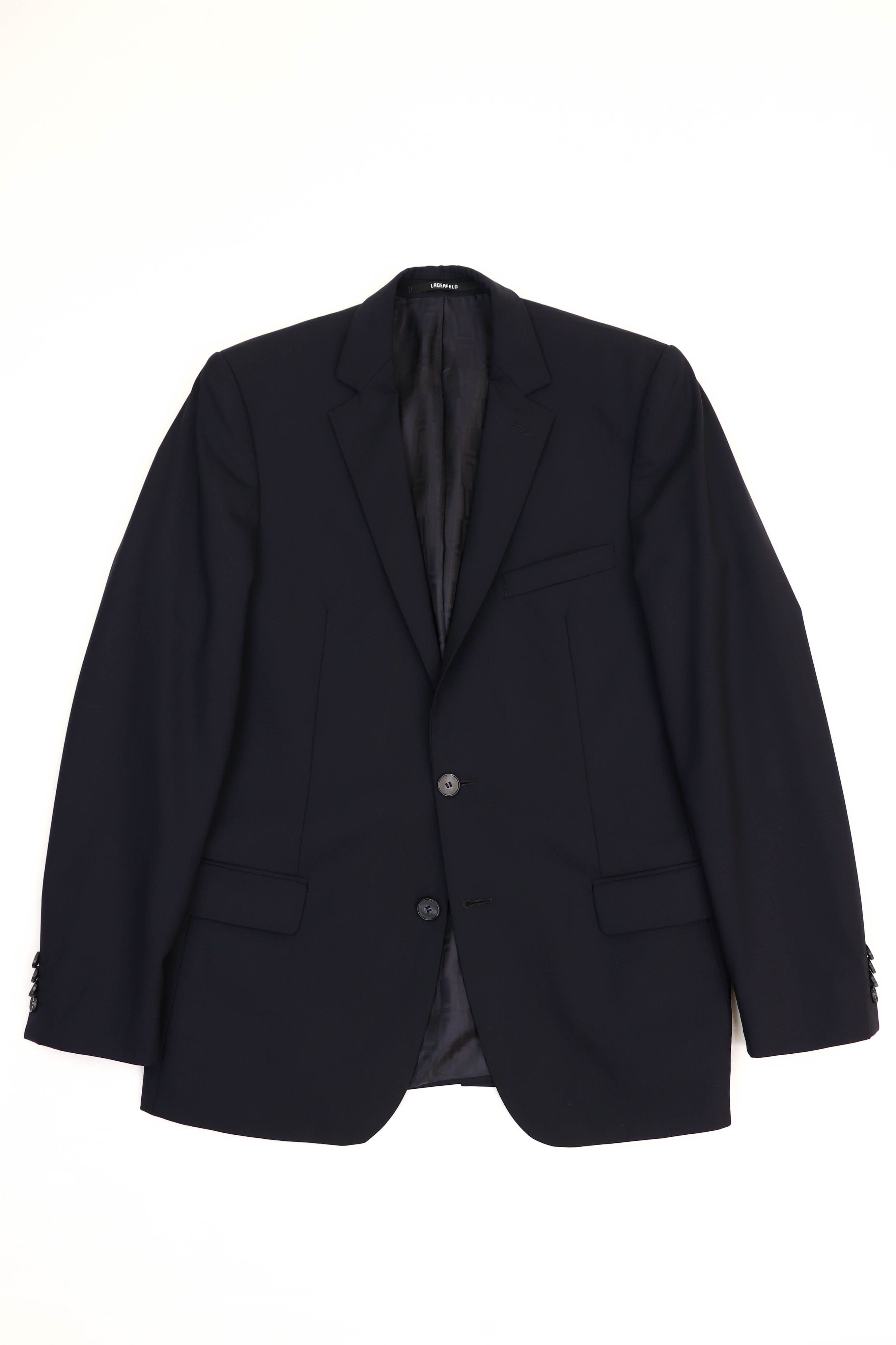 Karl Lagerfeld Lagerfeld Vintage 00s Blue Wool Sport Coat Blazer Jacket Size US M / EU 48-50 / 2 - 1 Thumbnail