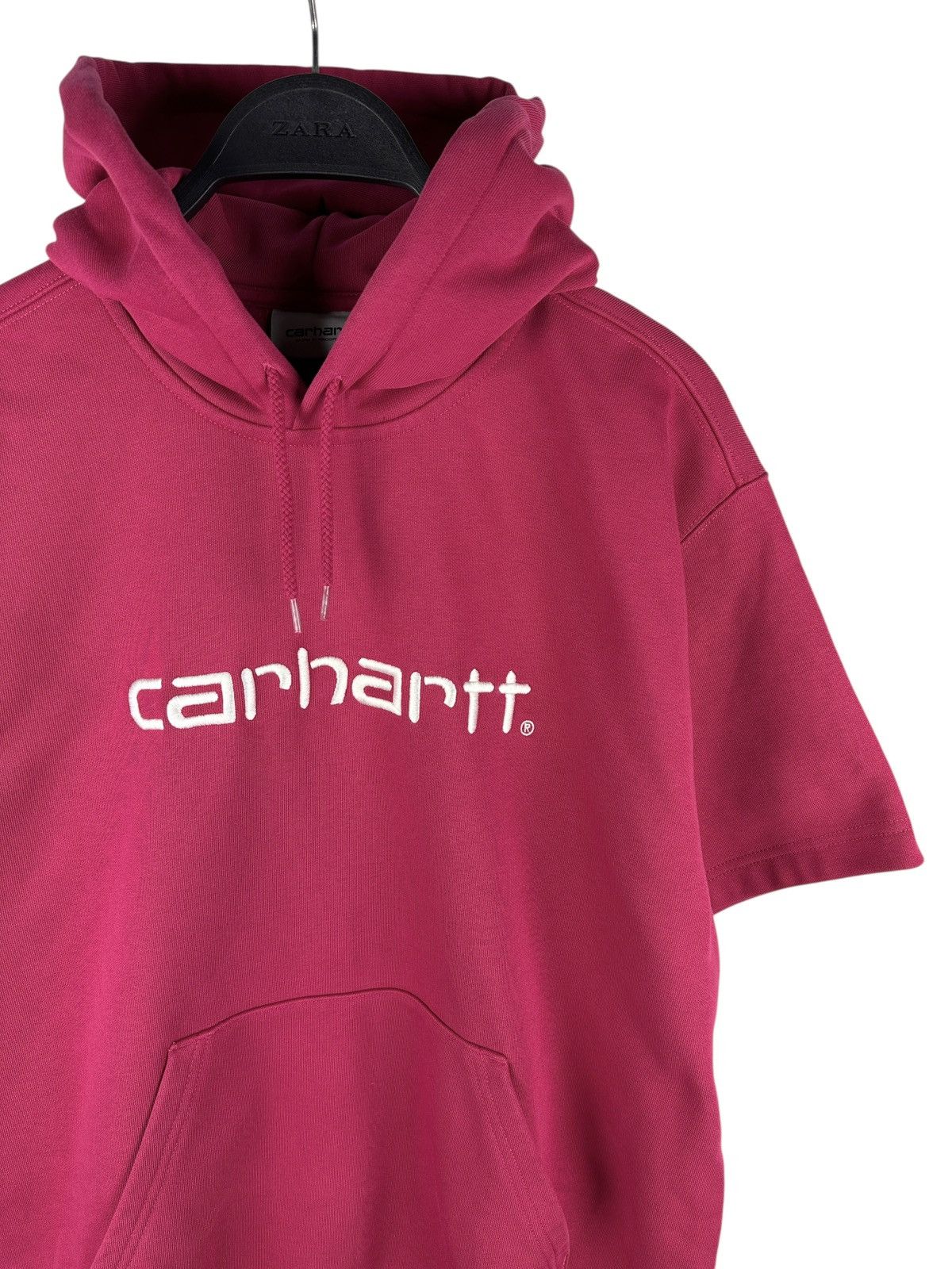 Carhartt Wip Carhartt WIP Embroidered Logo Pink Hoodie Short Sleeve Size US L / EU 52-54 / 3 - 3 Thumbnail