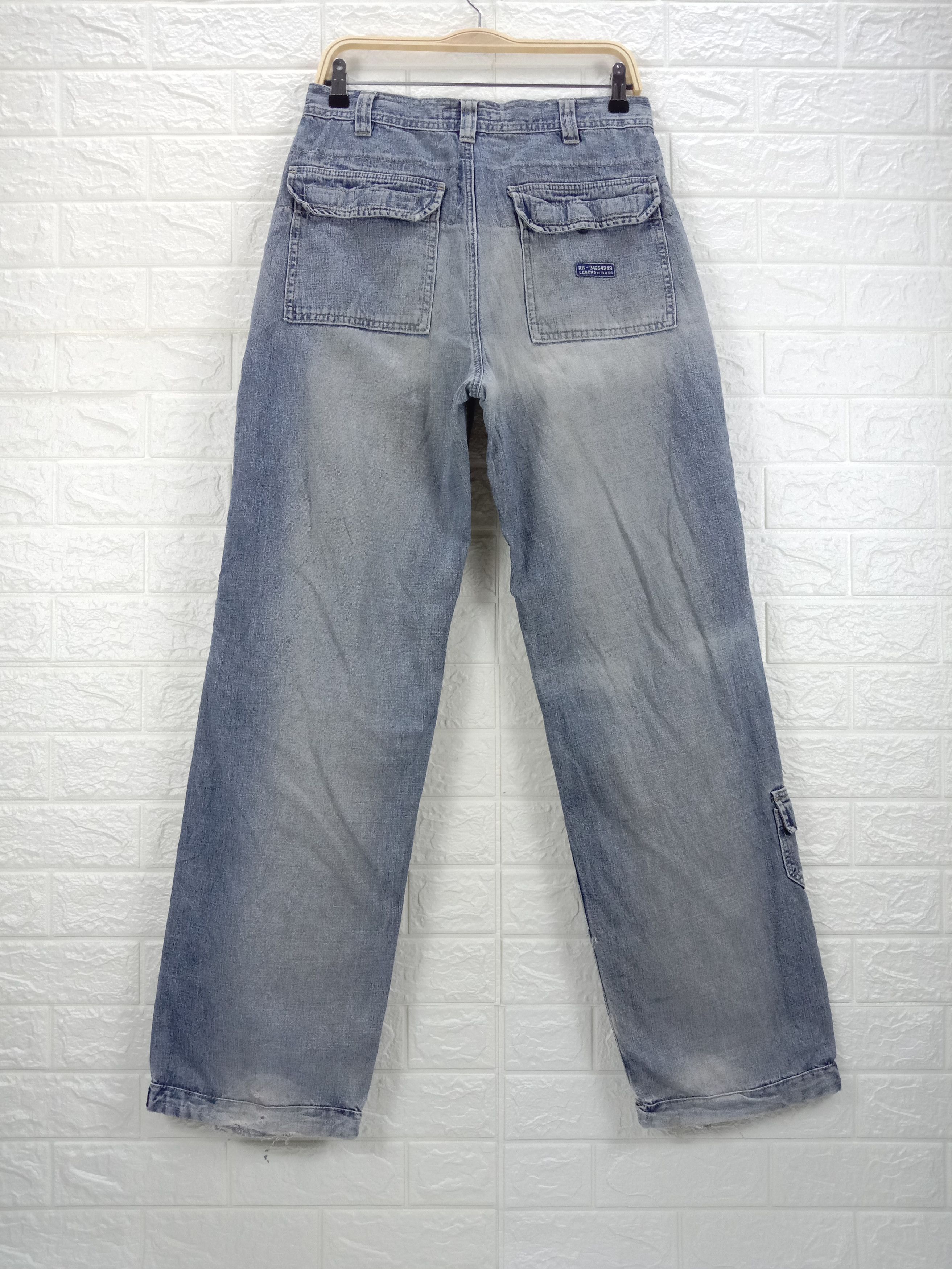 Japanese Brand Baggy Jeans Vintage Japanese Multi Pocket Wide Denim Size US 31 - 5 Thumbnail