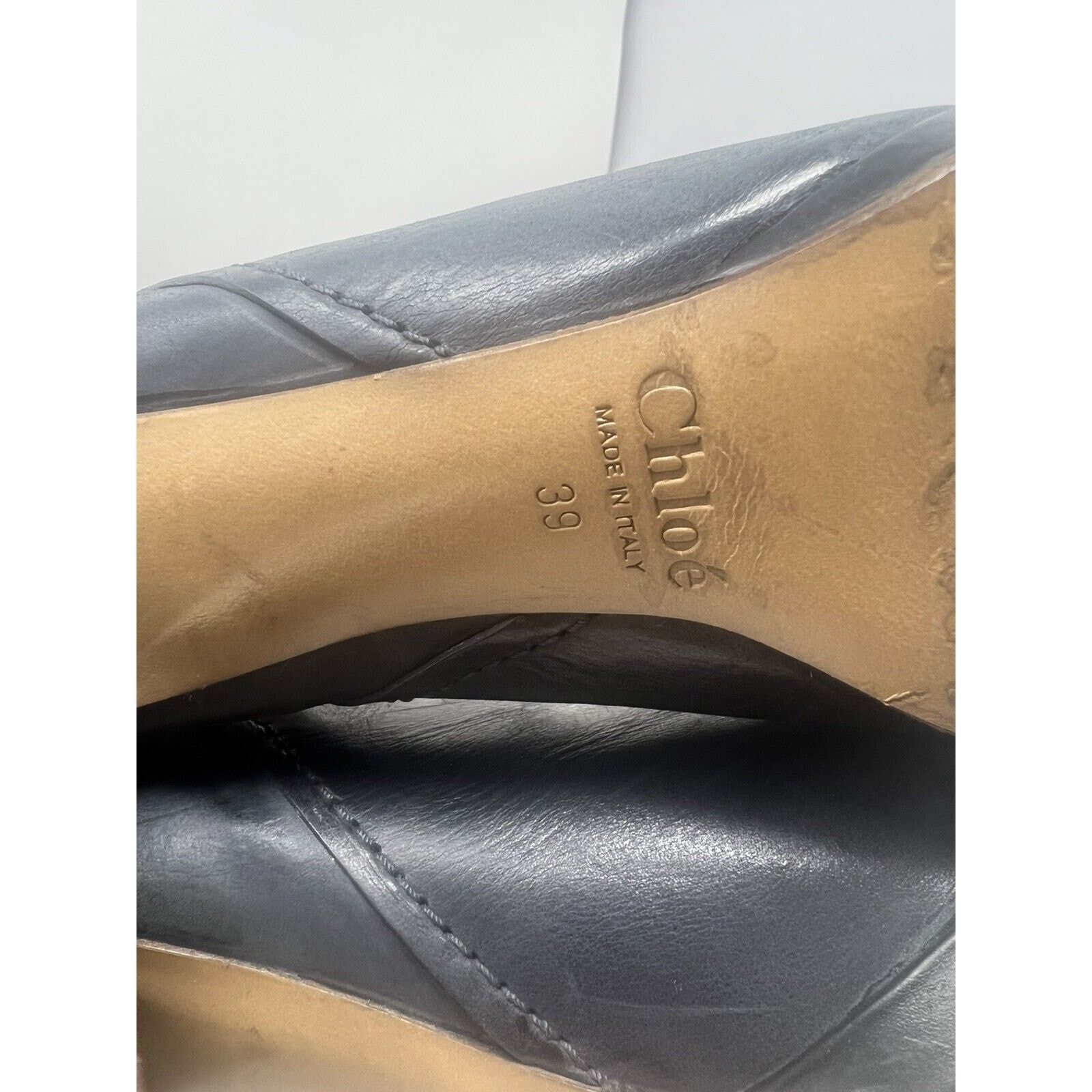 Chloe CHLOE Black Leather Wooden Heel Tall Boots, Size 39 Italy Size US 8.5 / IT 38.5 - 10 Thumbnail