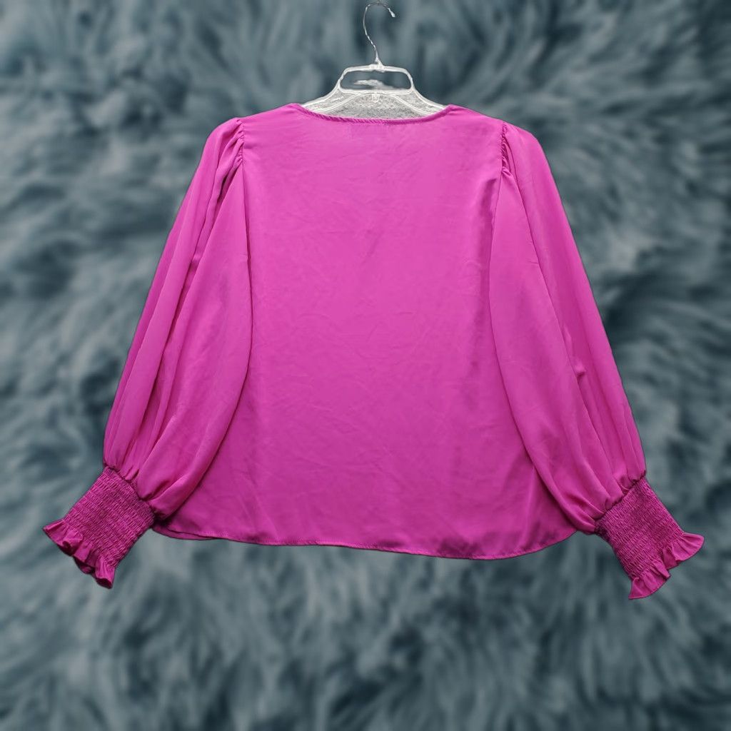 Vintage CeCe Blouse Womens M Pink Balloon Sleeve V Neck Shirt Size M / US 6-8 / IT 42-44 - 1 Thumbnail