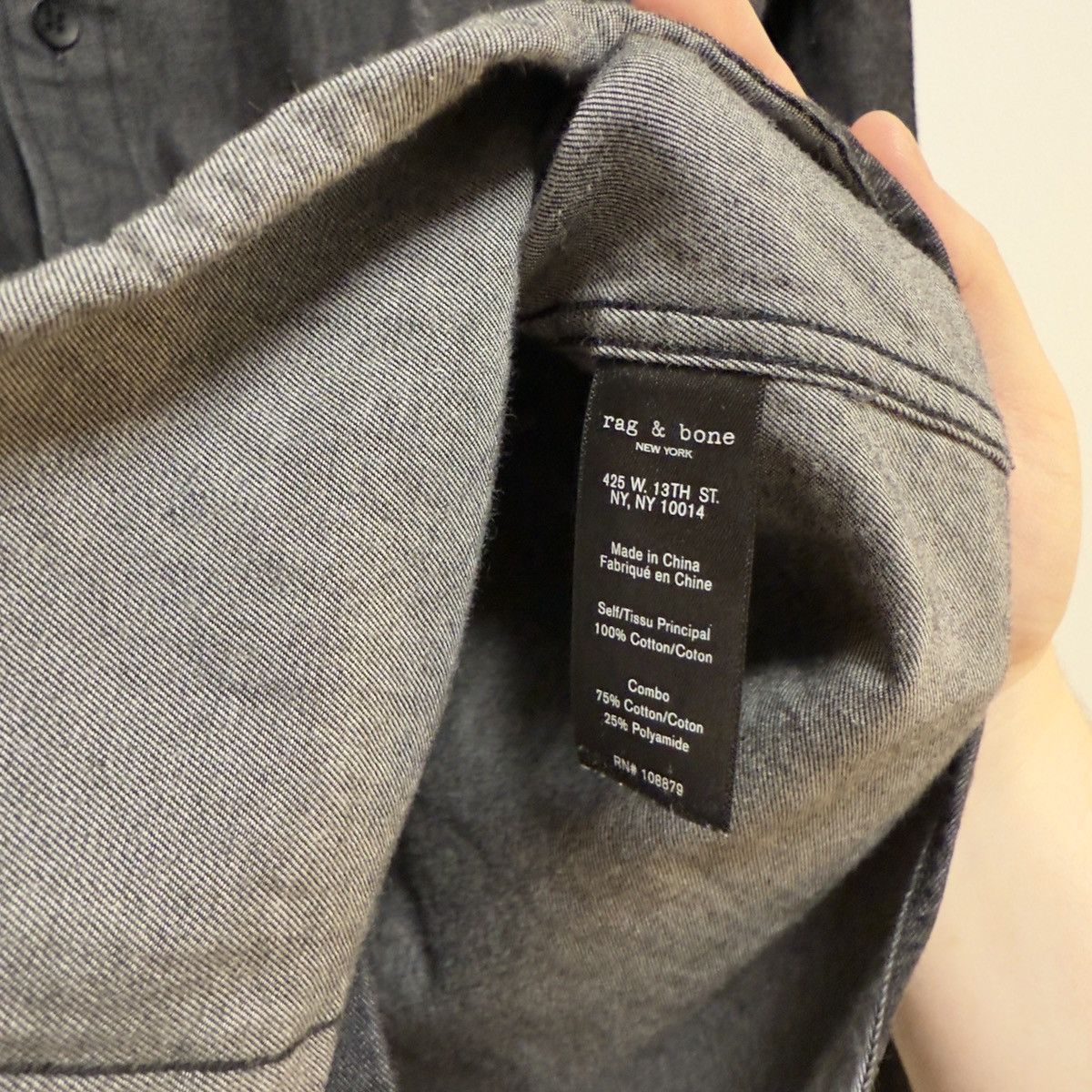 Rag & Bone Rag & Bone Black Cotton Twill Button Up Shirt Fit 2 Medium Size US M / EU 48-50 / 2 - 4 Thumbnail